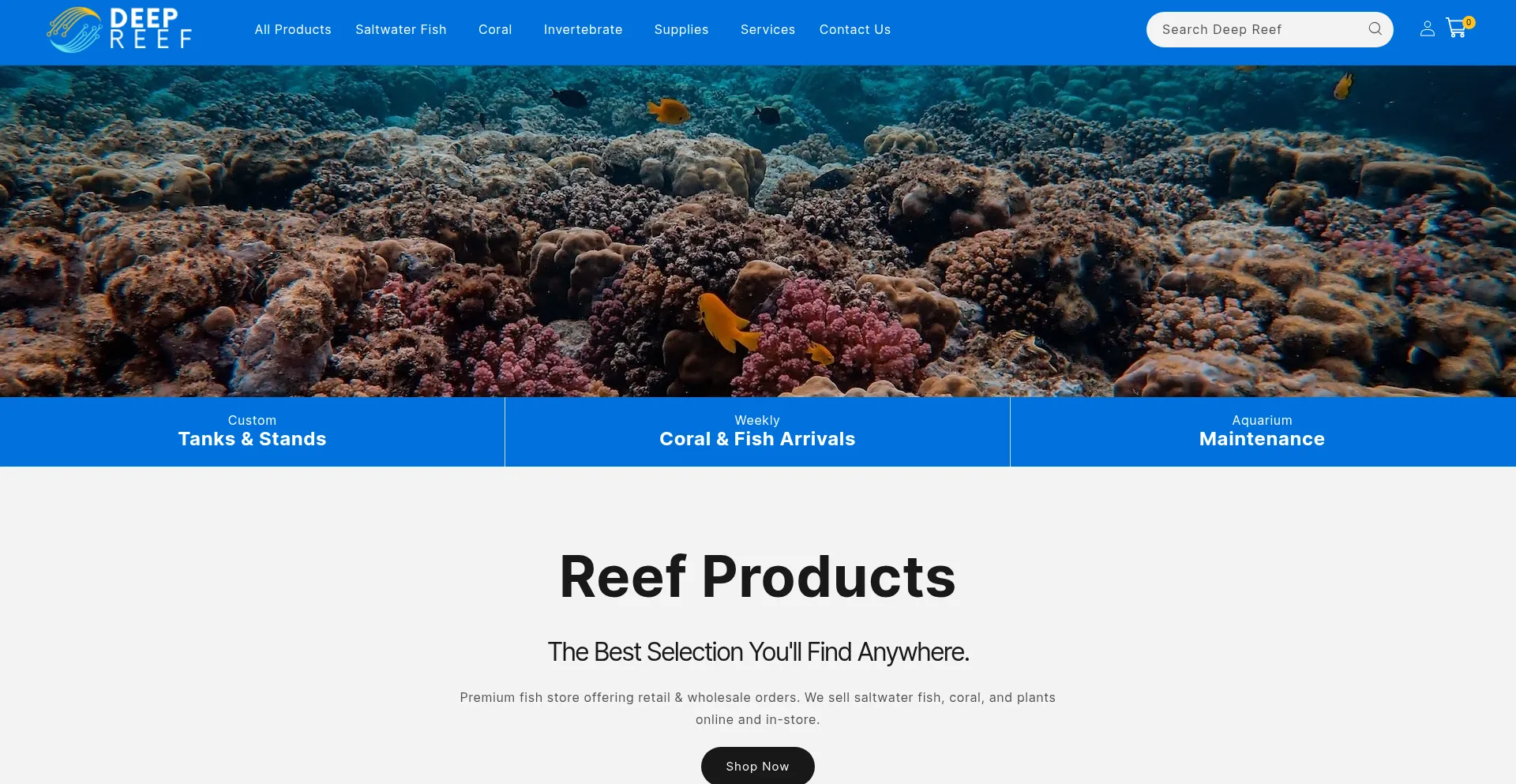 Website screenshot of Deepreef.net