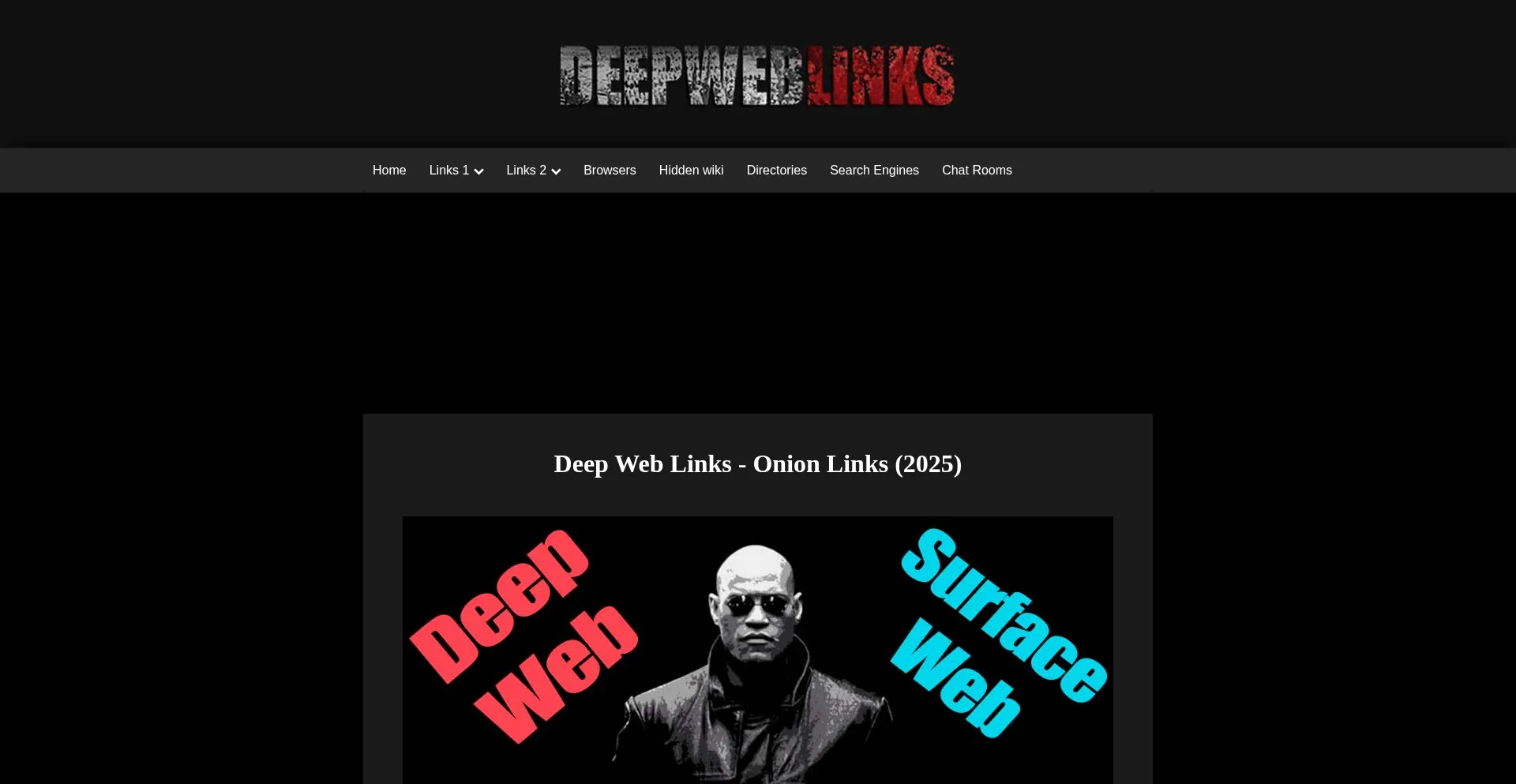 Website screenshot of Deepweblinks.net