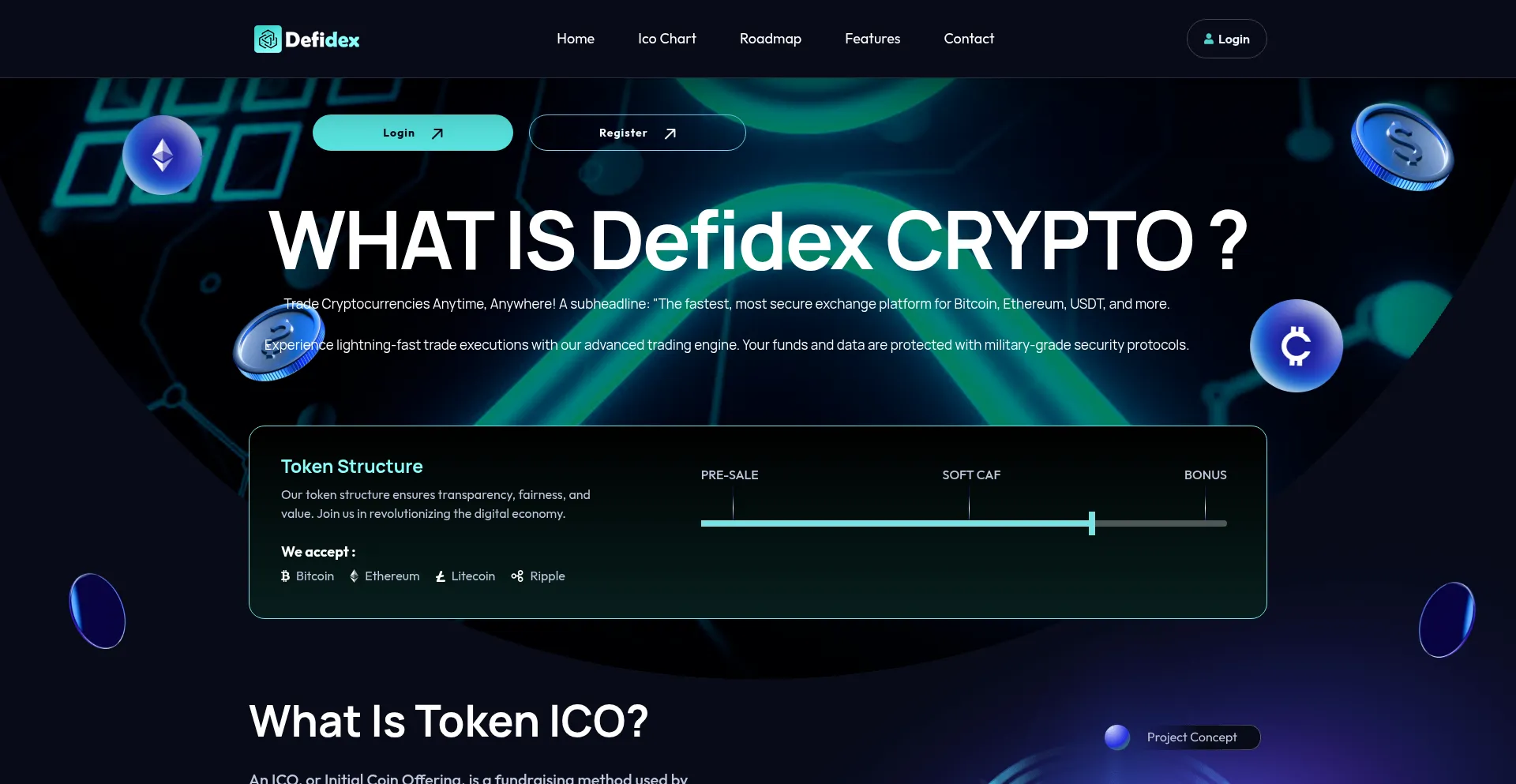 Website screenshot of Defidex.uk