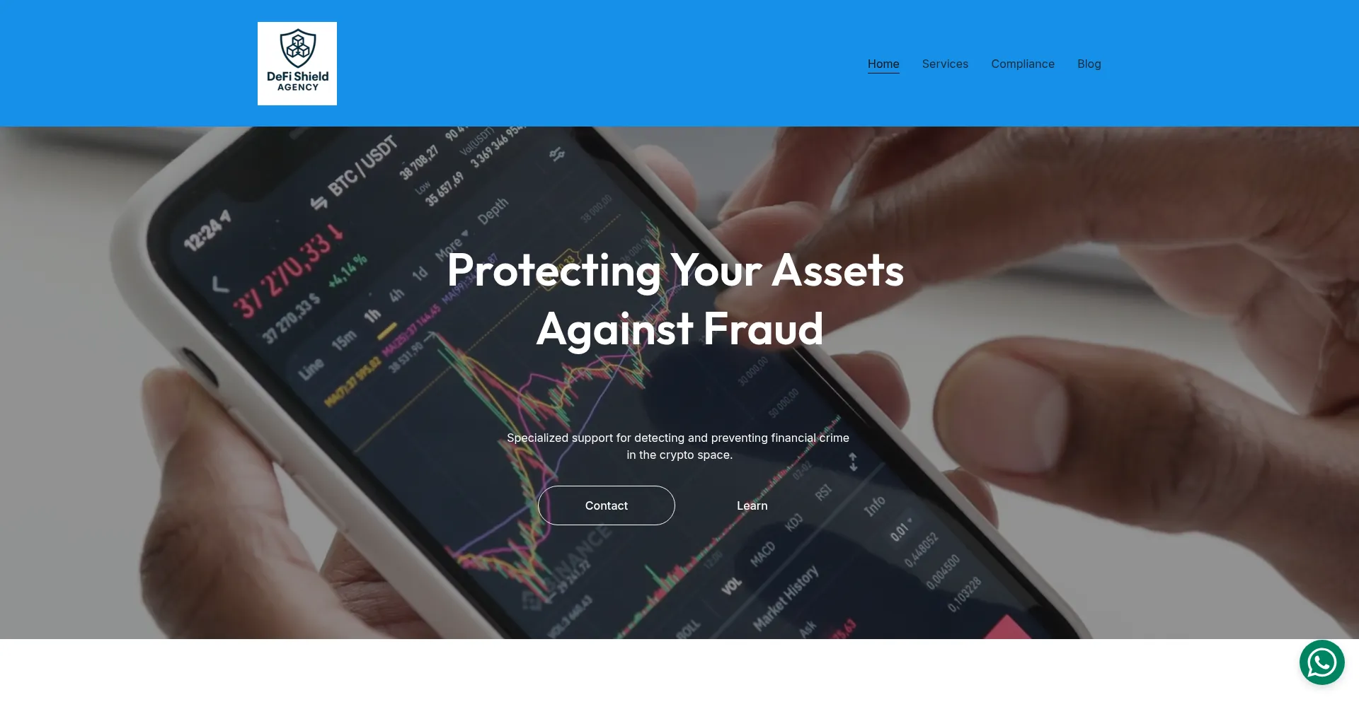 Website screenshot of Defishieldagency.com