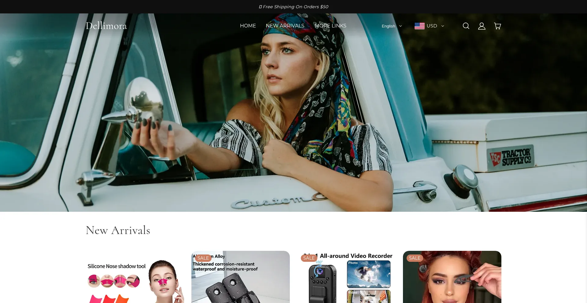 Website screenshot of Dellimora.com