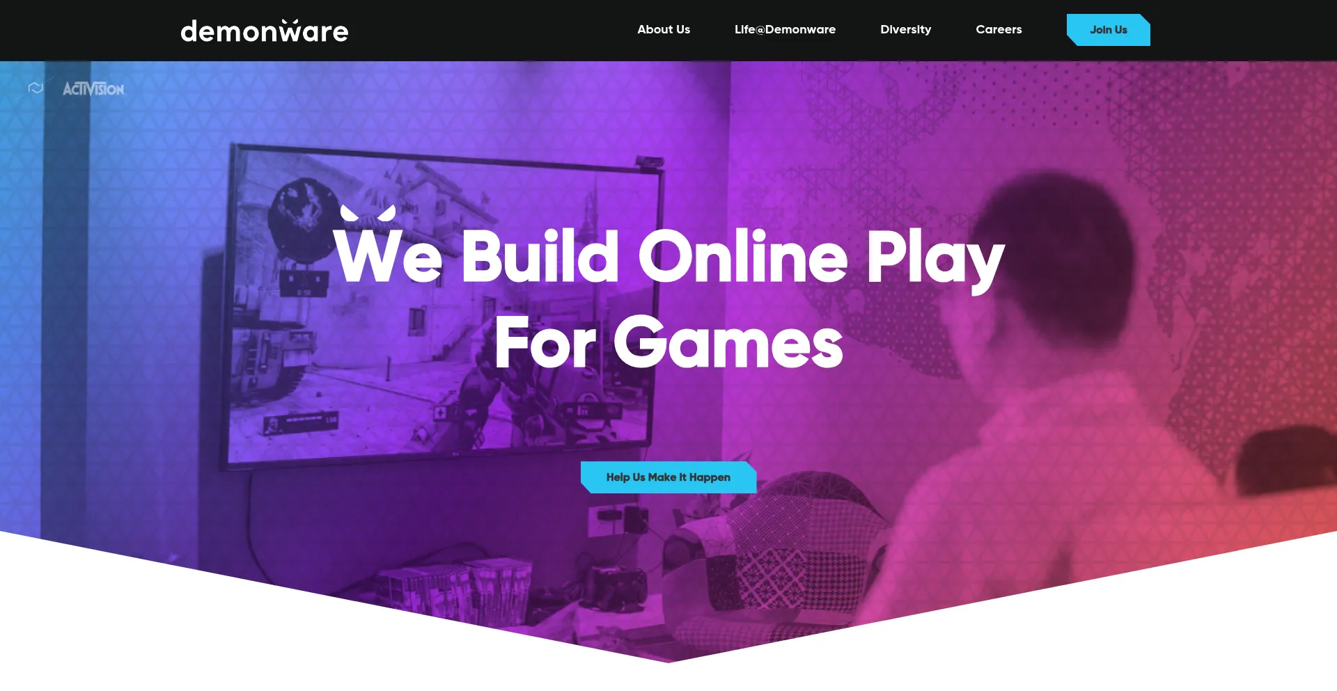 Website screenshot of Demonware.net