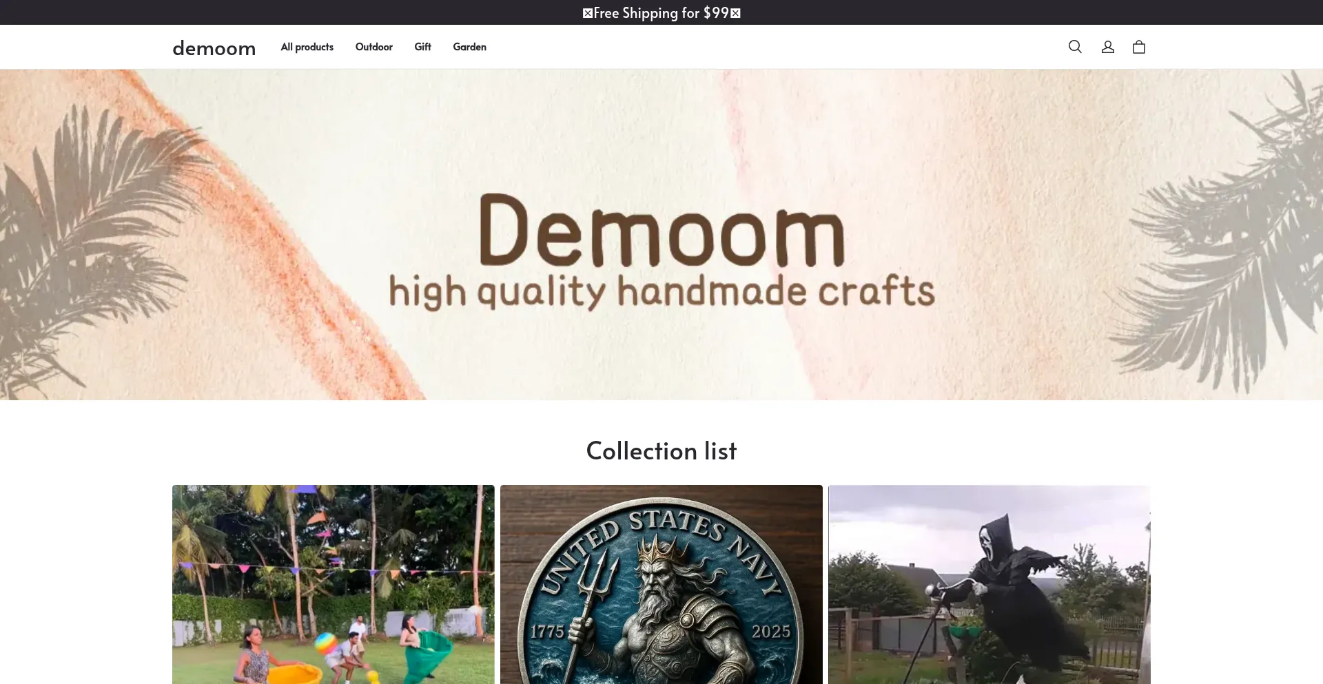 Website screenshot of Demoom.com