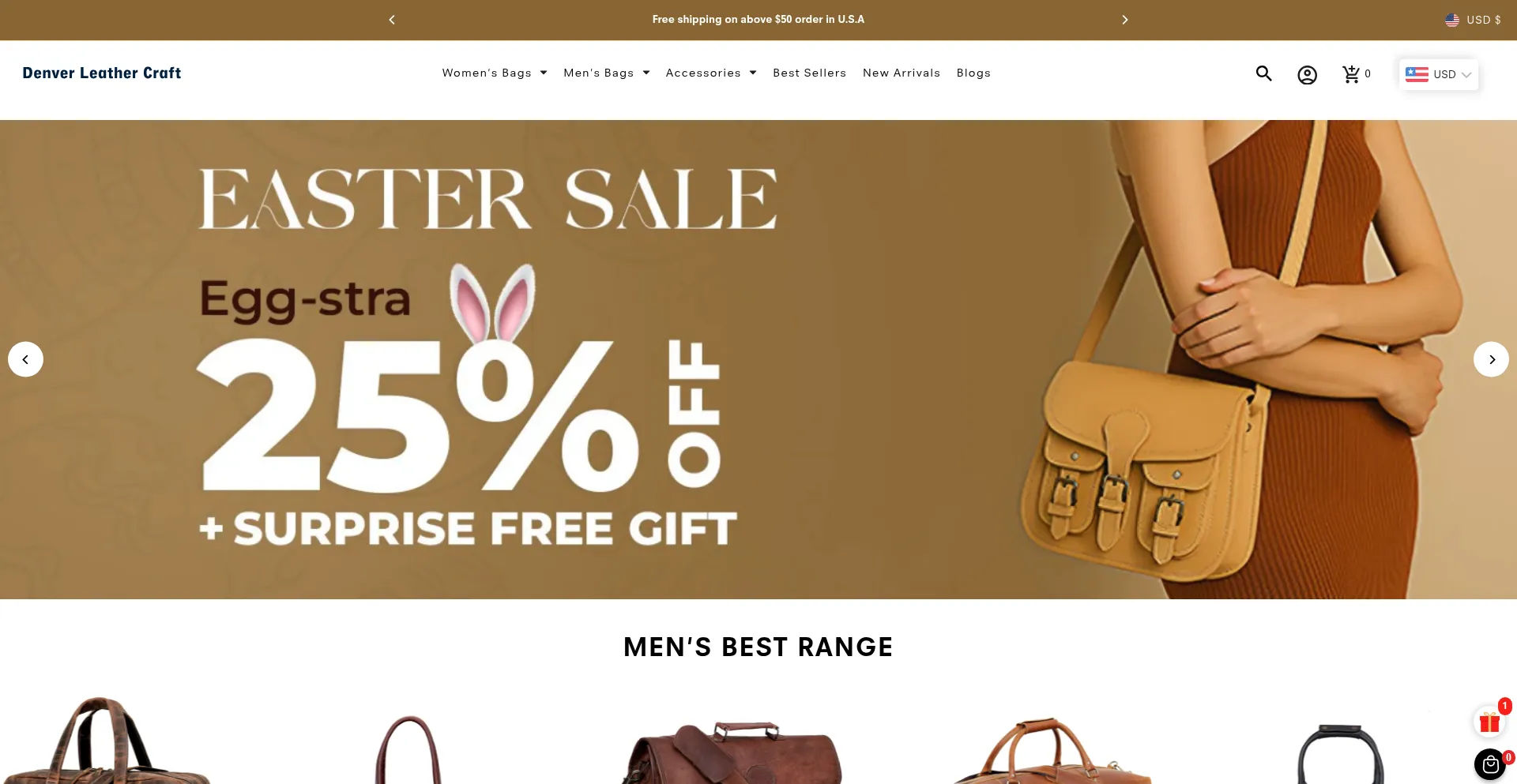 Website screenshot of Denverleathercraft.com