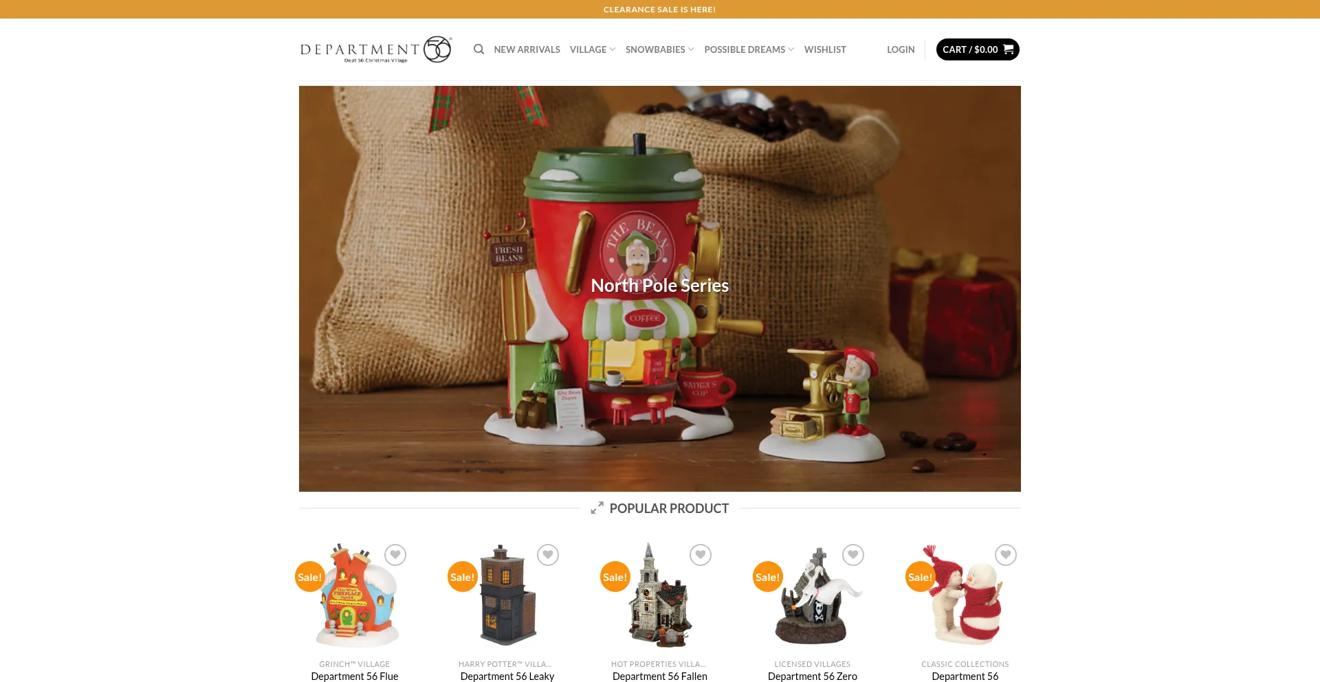 Website screenshot of Dept56christmasvillage.com