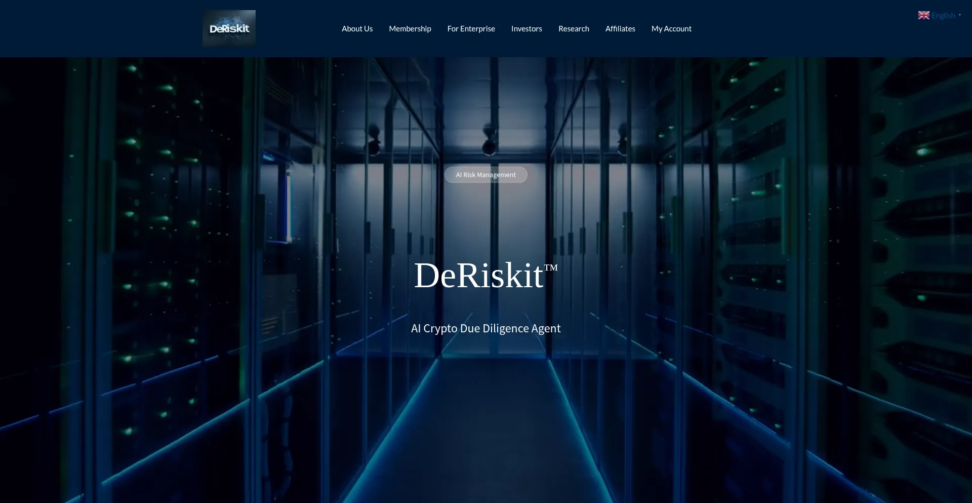Website screenshot of Deriskit.ai