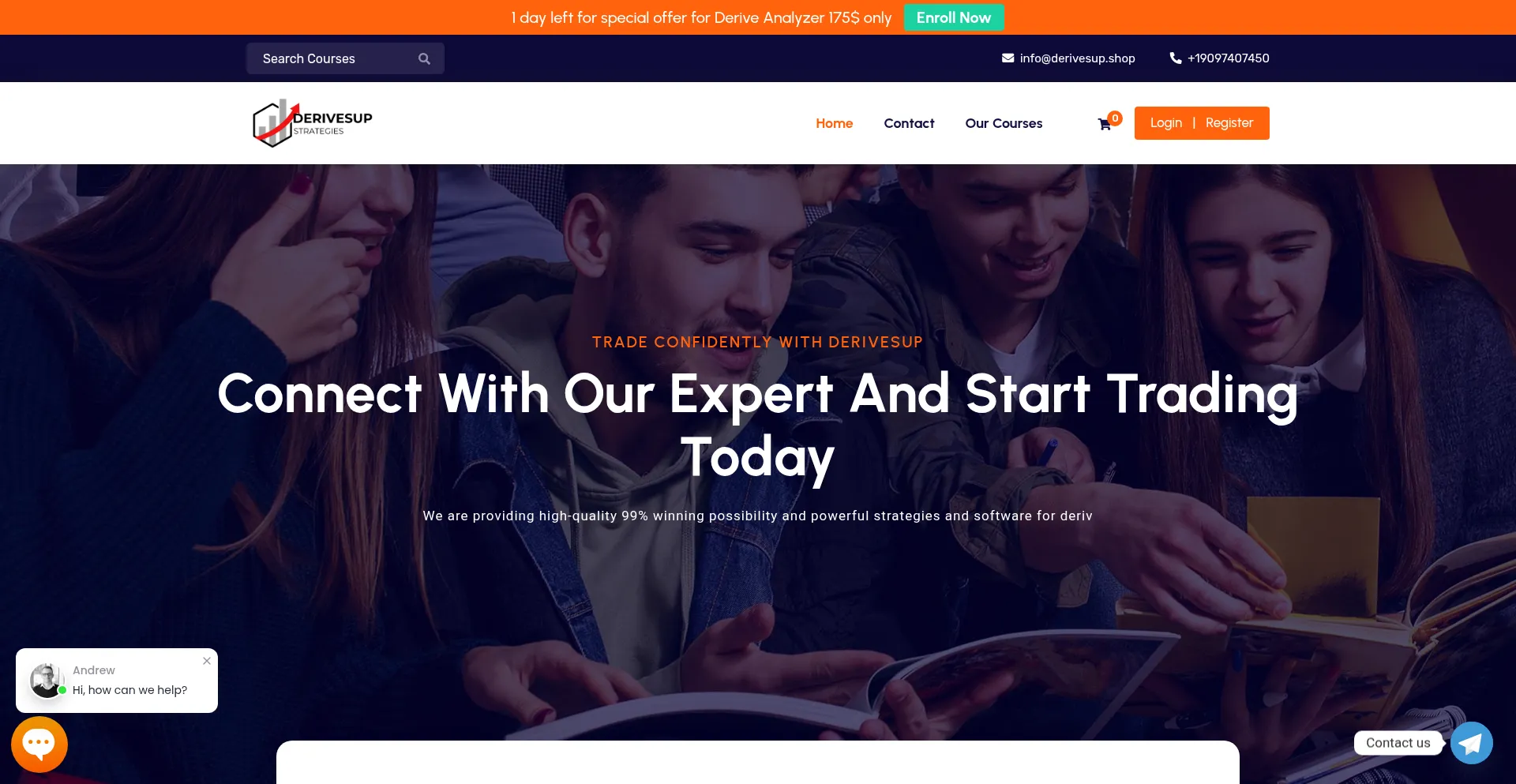 Website screenshot of Derivesup.shop