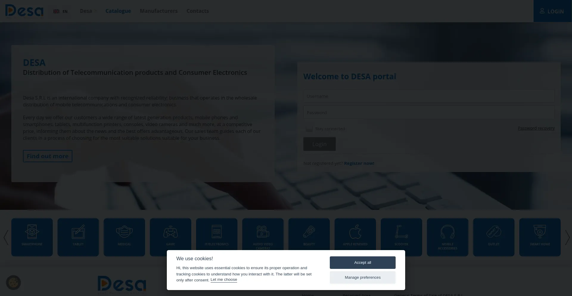 Website screenshot of Desatrade.com