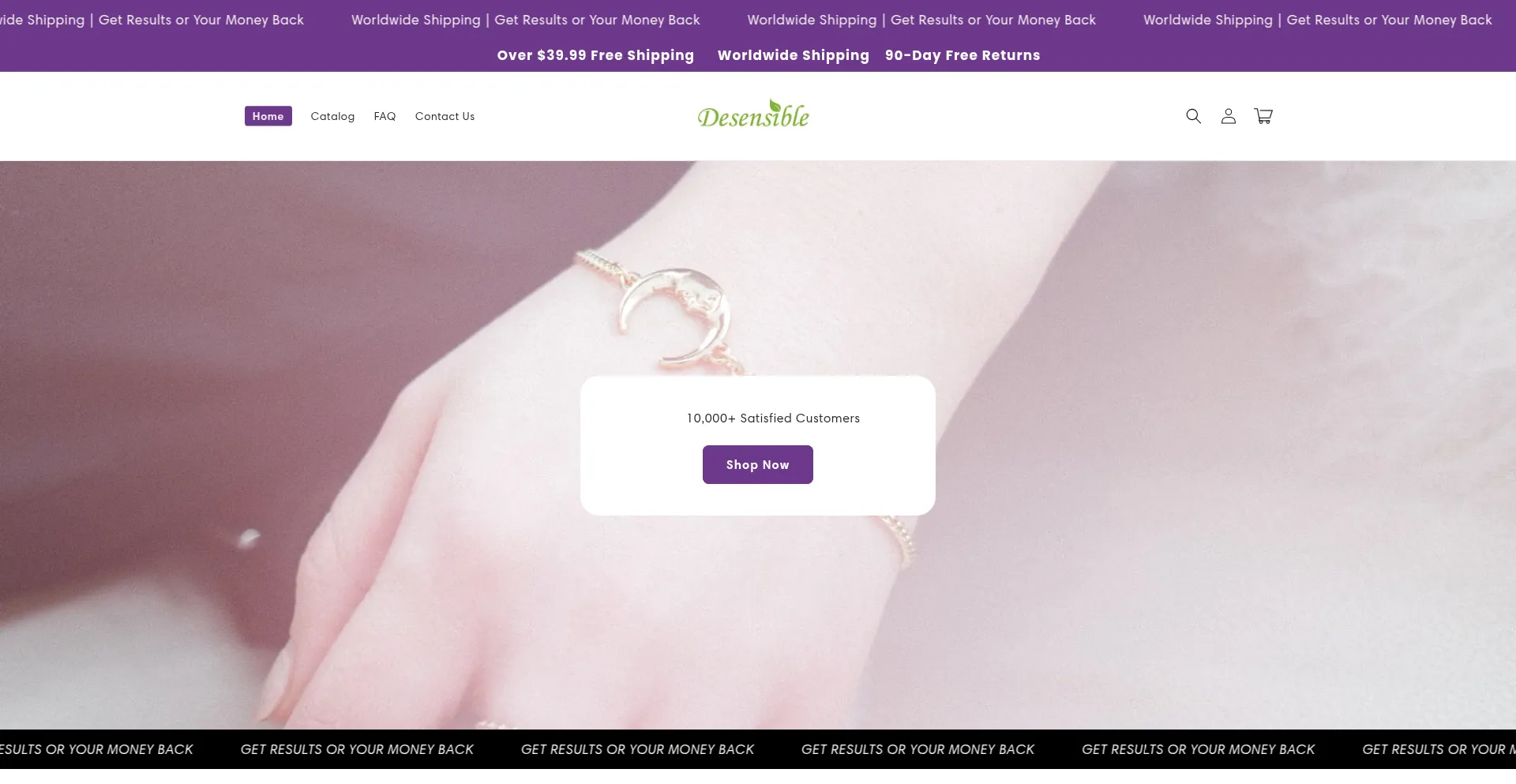 Website screenshot of Desensible.com
