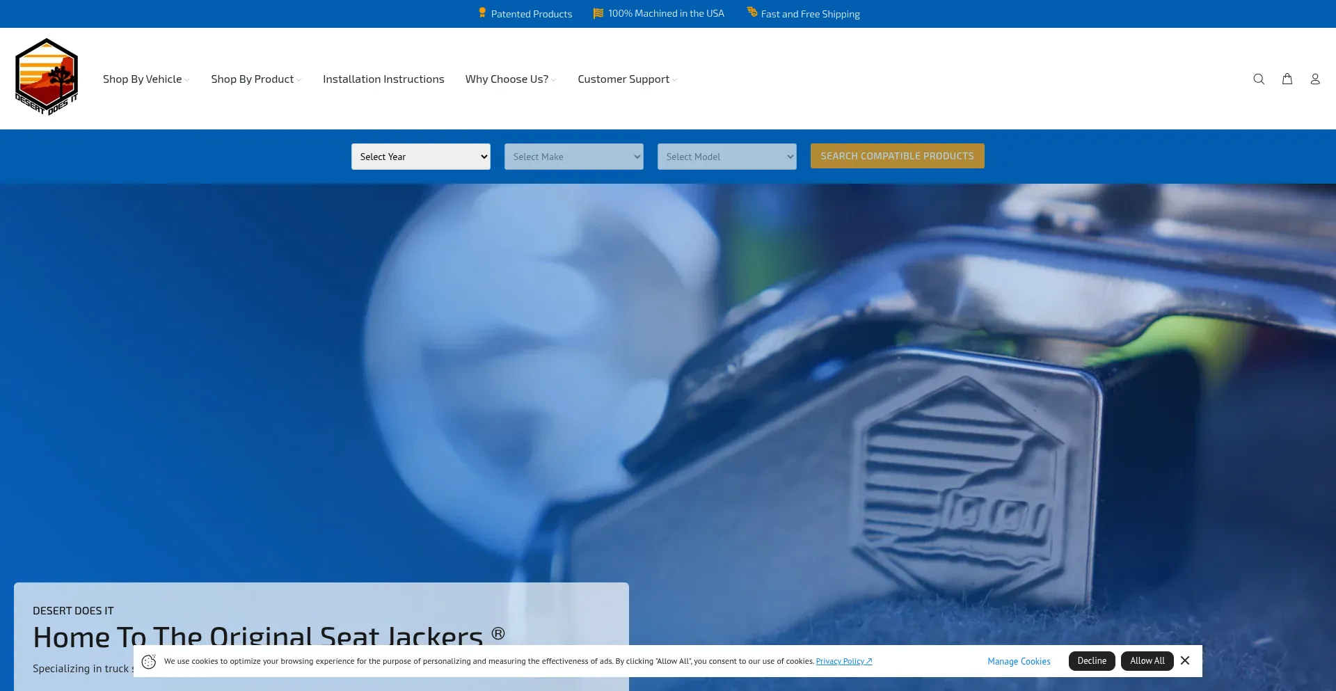 Website screenshot of Desertdoesit.com