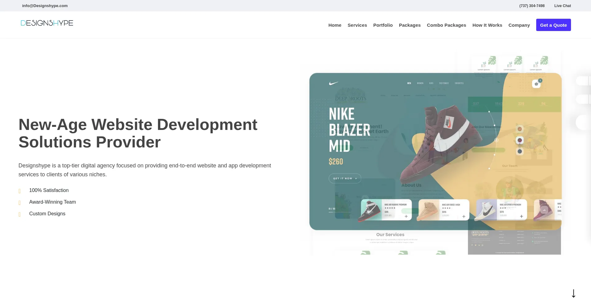 Website screenshot of Designshype.com