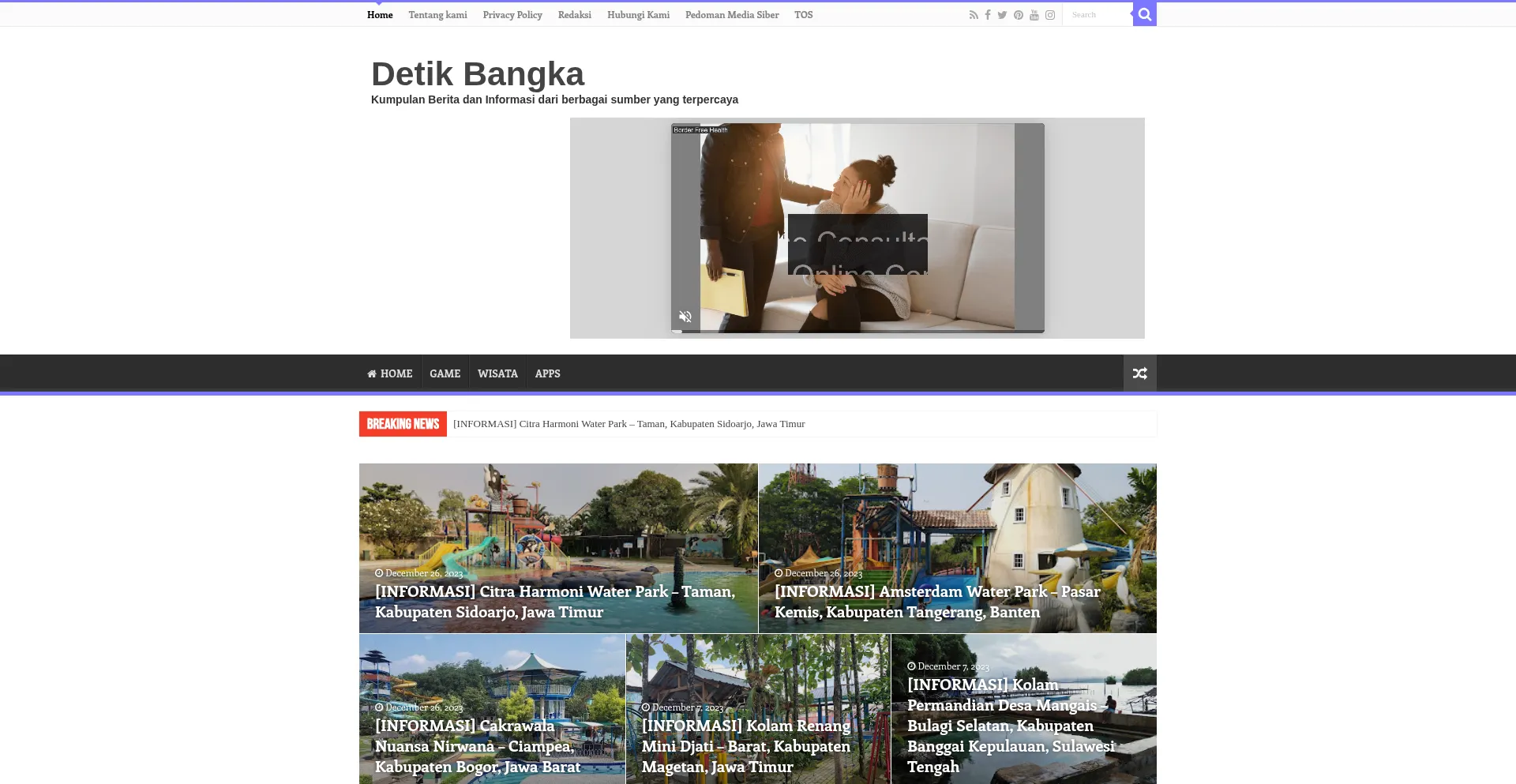 Website screenshot of Detikbangka.com