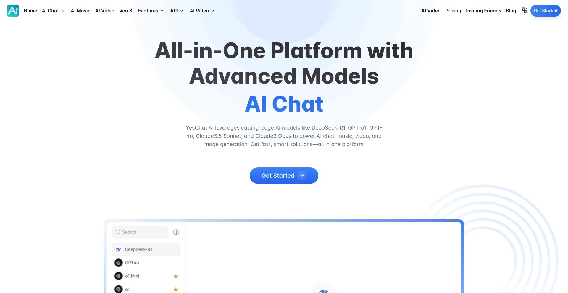 Website screenshot of Dev.yeschat-ai.pages.dev