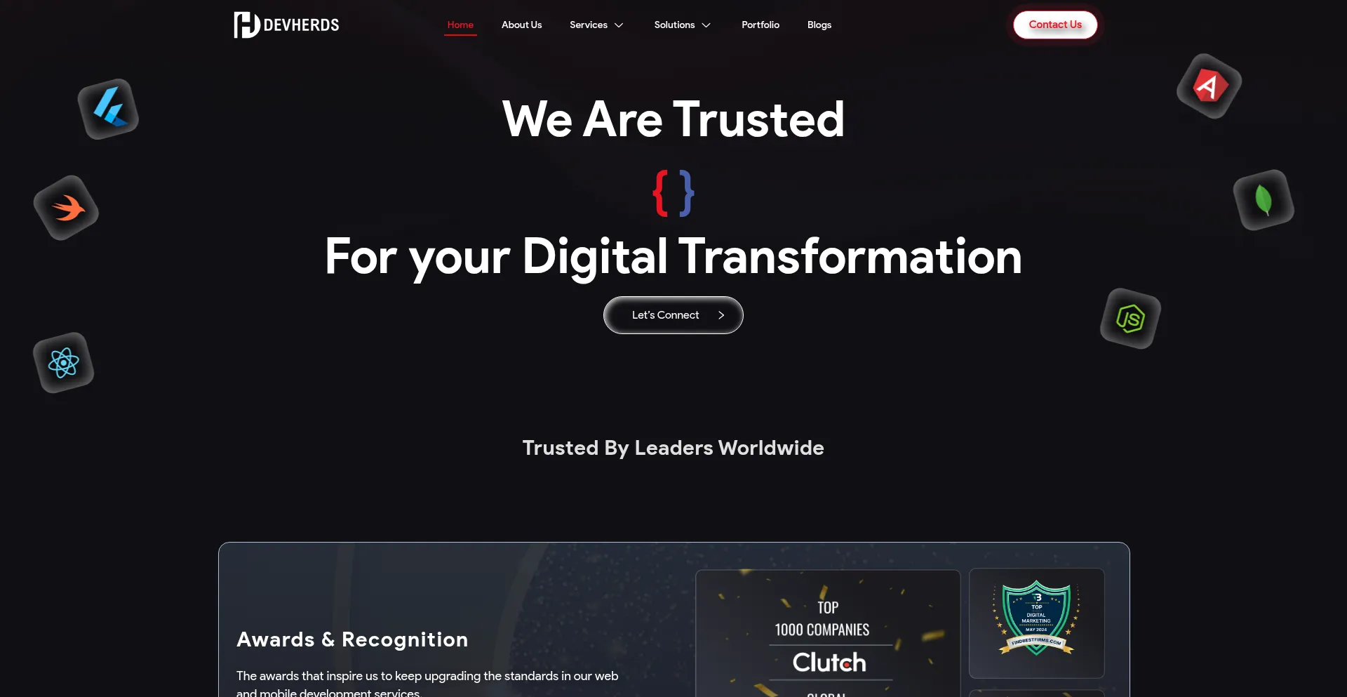 Website screenshot of Devherds.com
