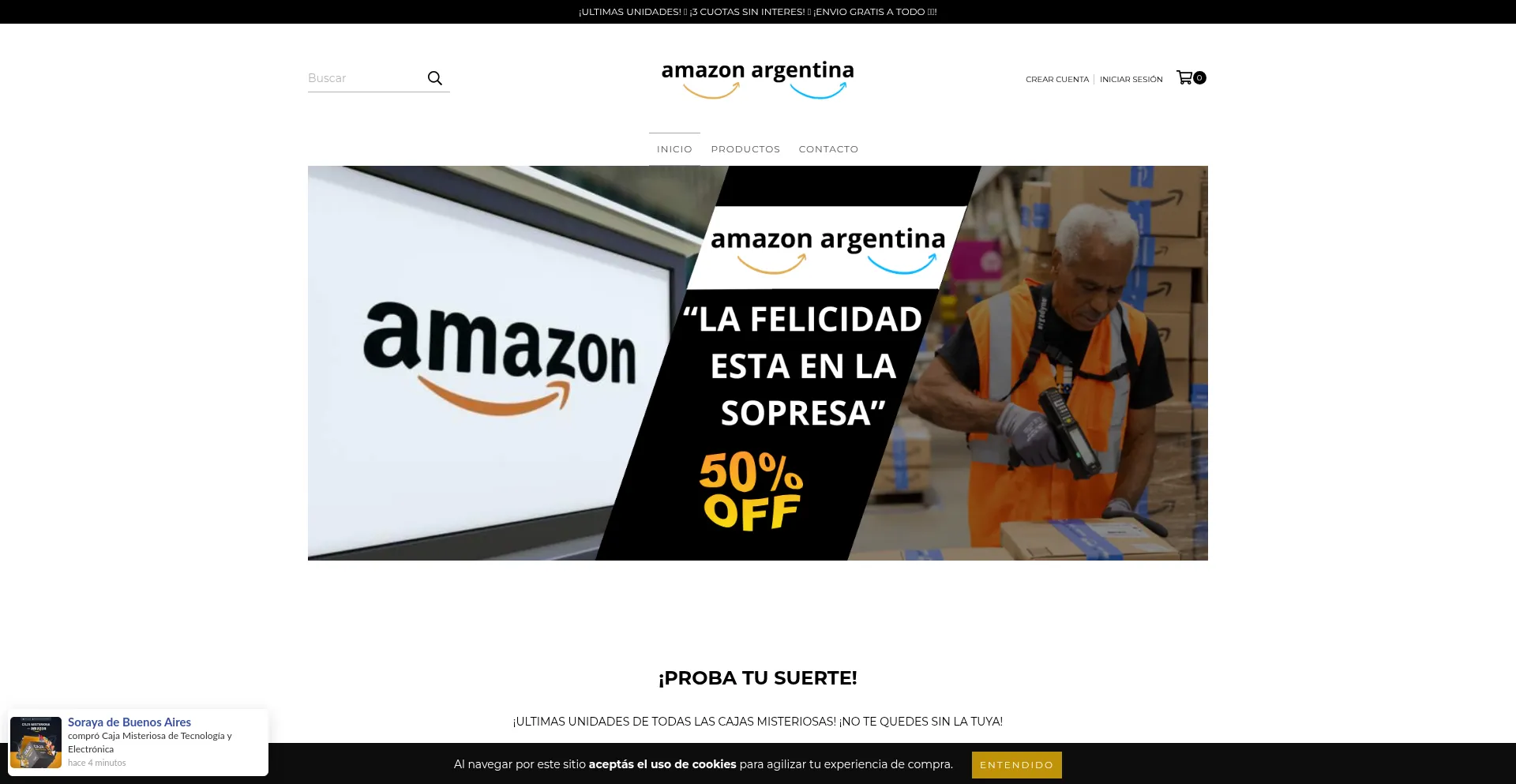 Website screenshot of Devolucionesimportadas.shop