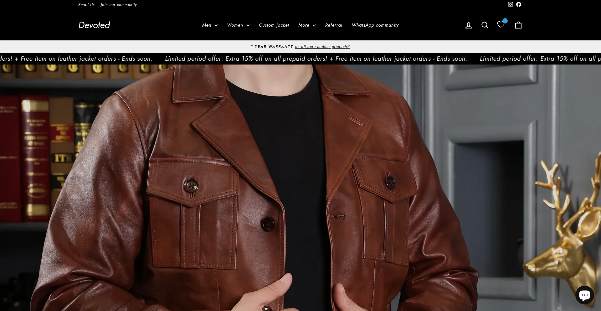 Website screenshot of Devotedstore.com