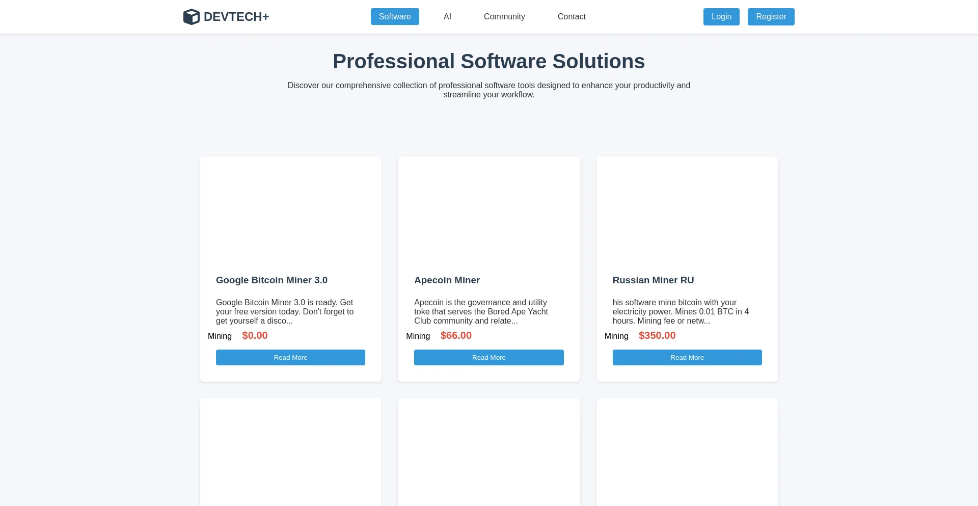 Website screenshot of Devtechplus.io