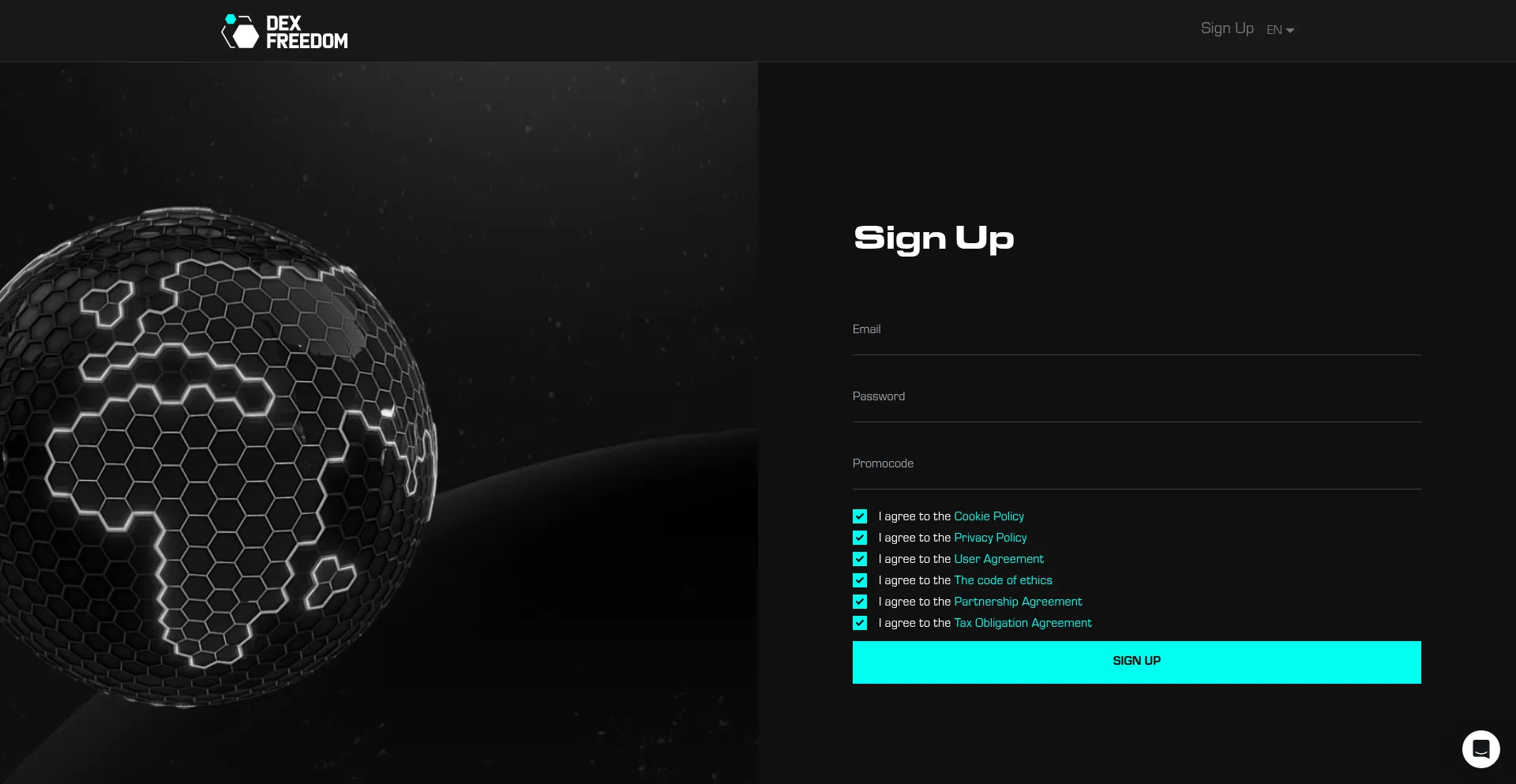 Website screenshot of Dexf.info