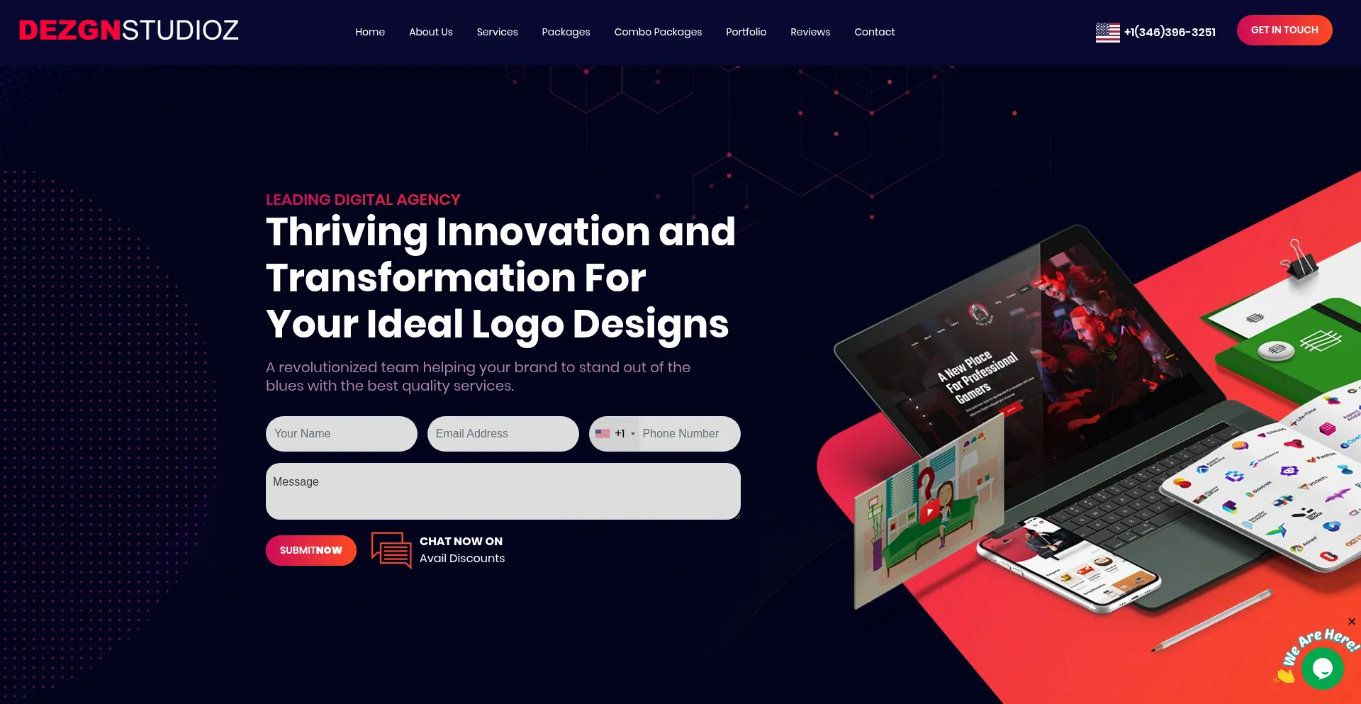 Website screenshot of Dezgnstudioz.com