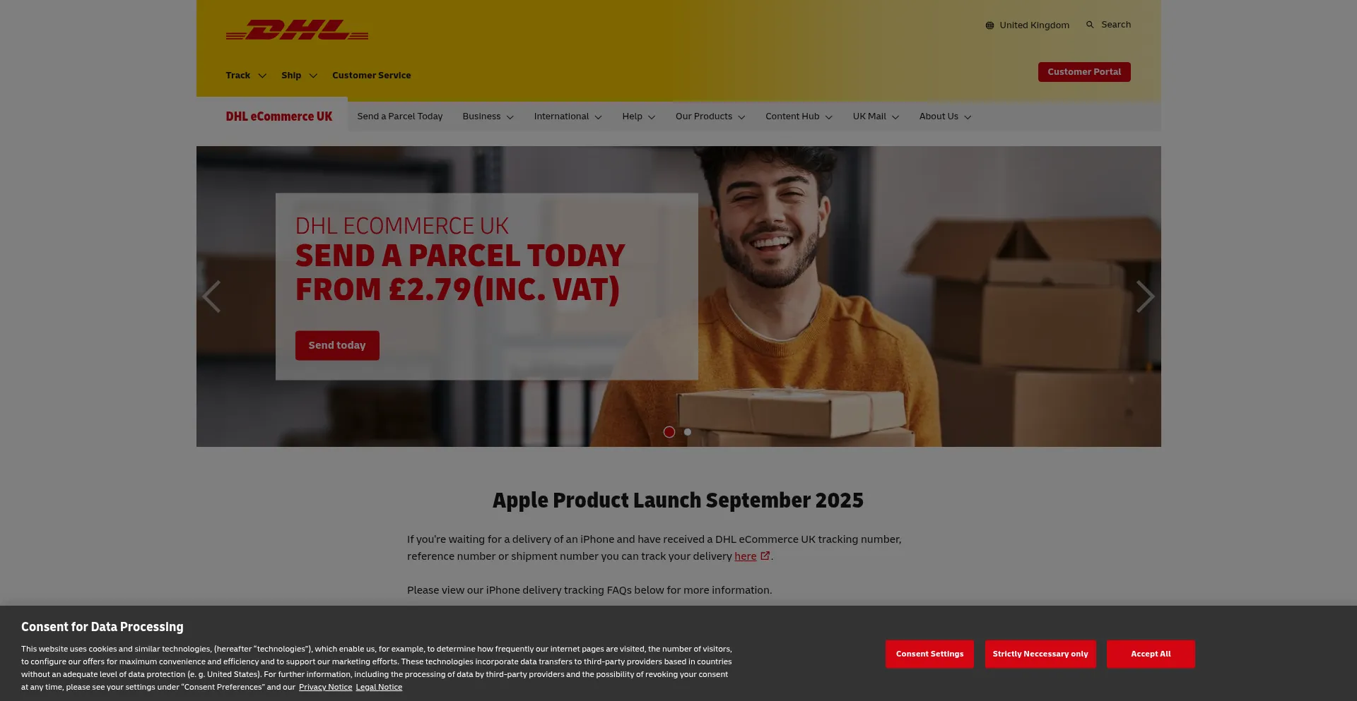 Dhlecommerce.co.uk Screenshot