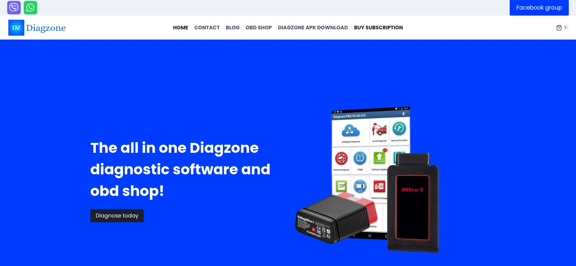 Website screenshot of Diagzone.org