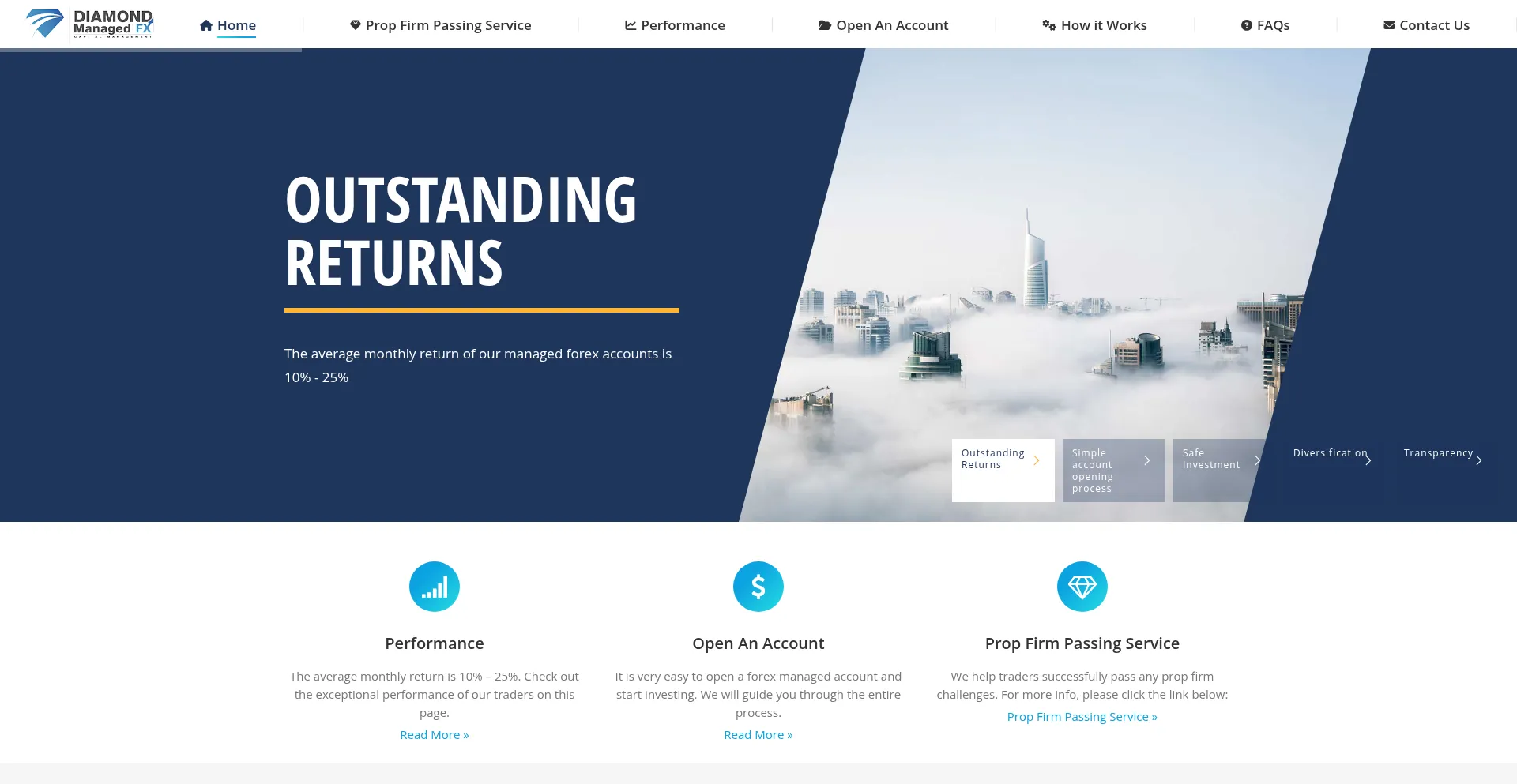Diamondmanagedfx.com Screenshot
