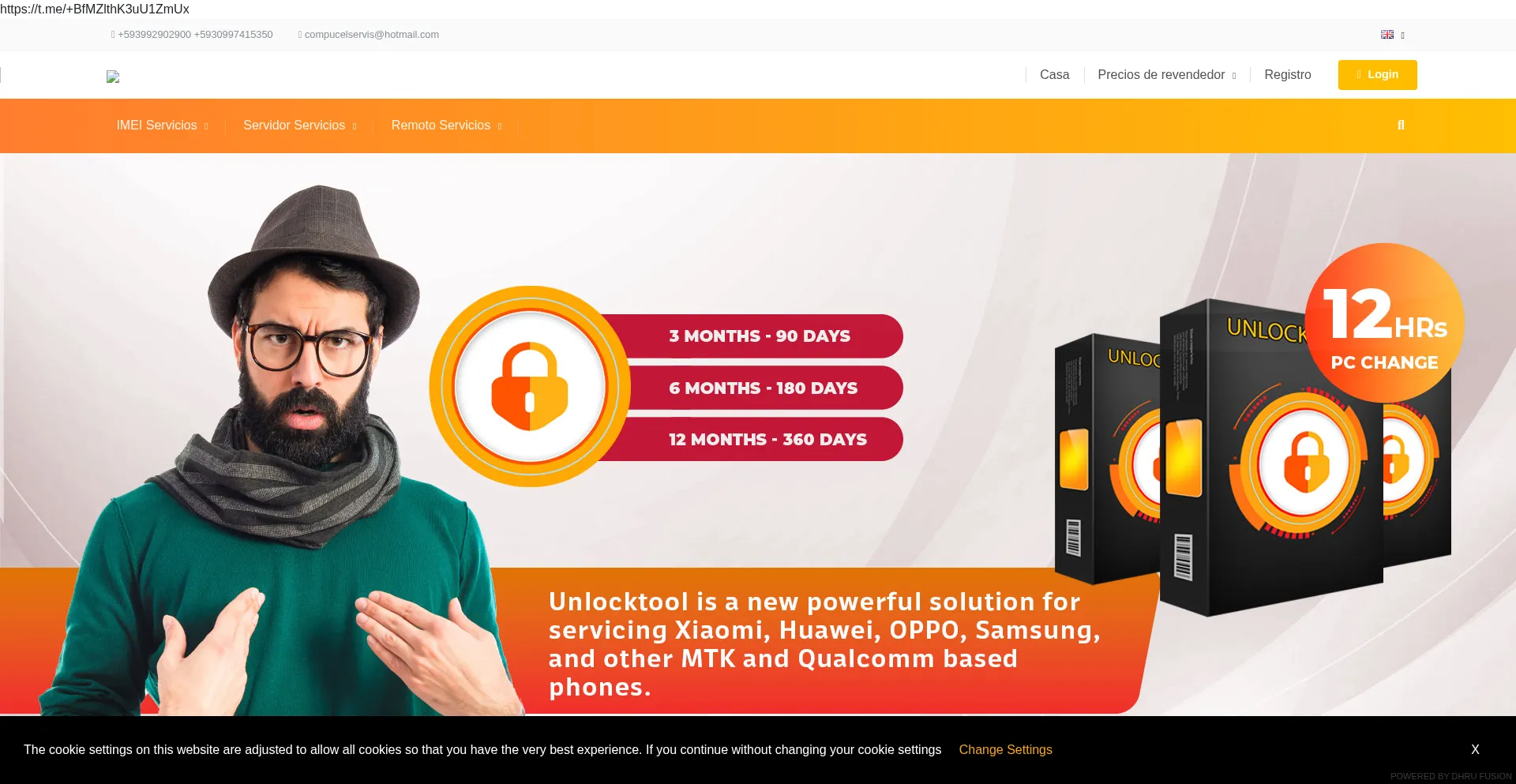 Website screenshot of Diegounlockserver.com