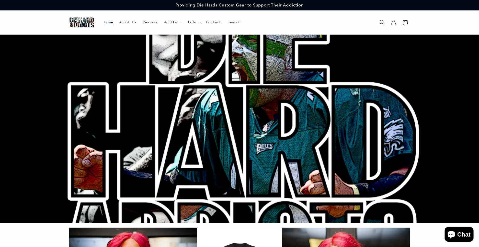 Website screenshot of Diehardaddicts.com