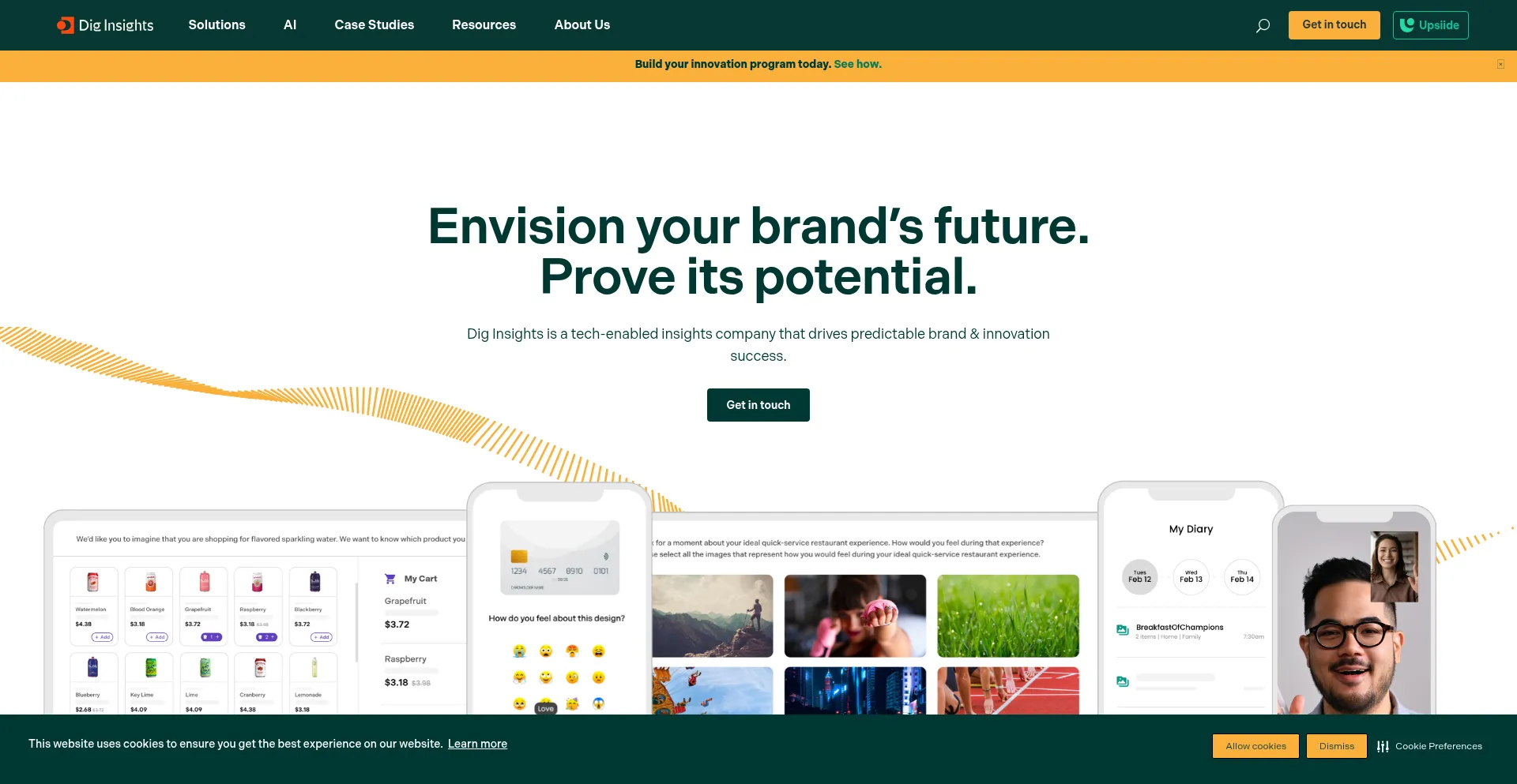 Website screenshot of Diginsights.com