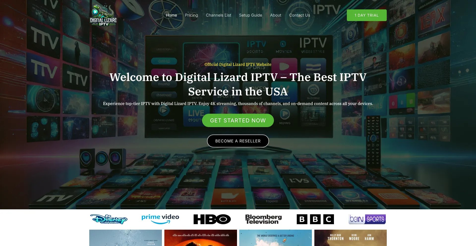 Website screenshot of Digital-lizard-iptv.com