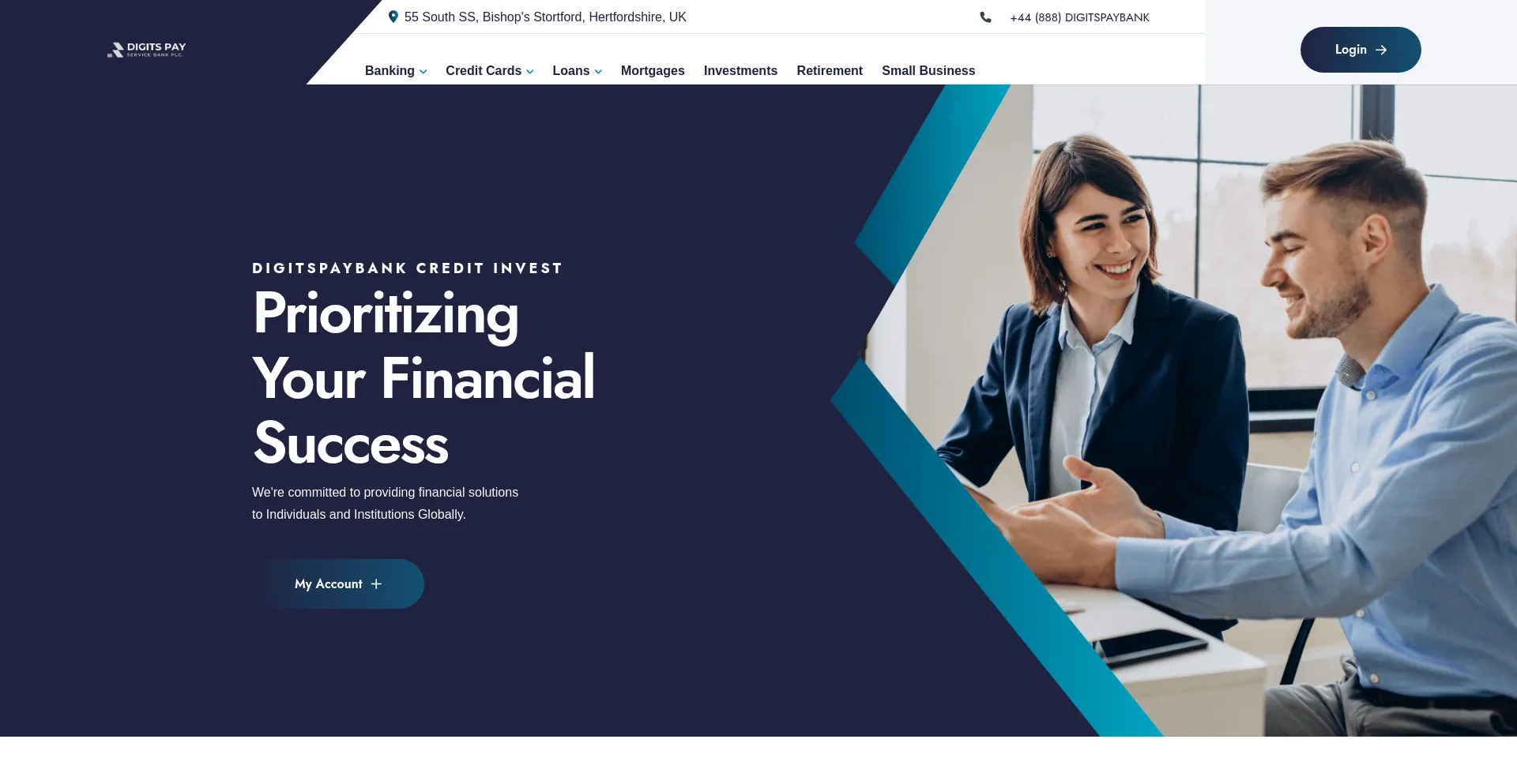 Website screenshot of Digitspaybank.com
