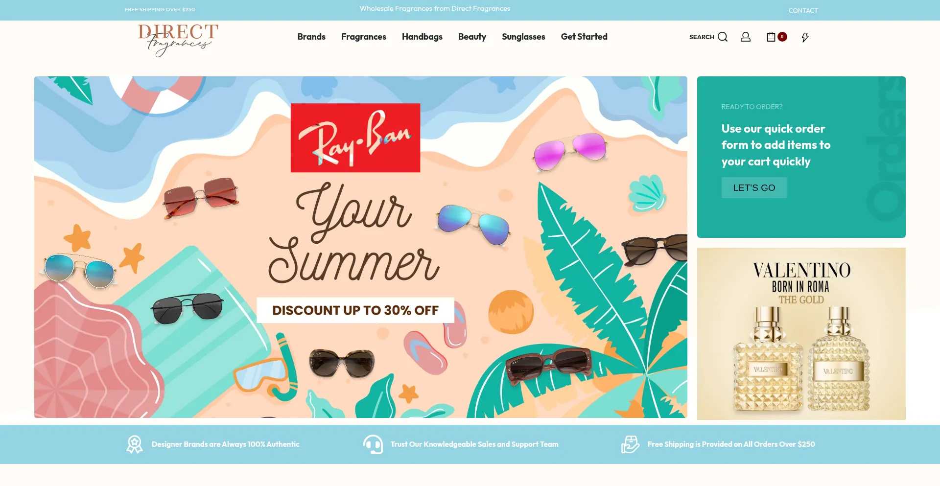 Website screenshot of Directfragrances.online