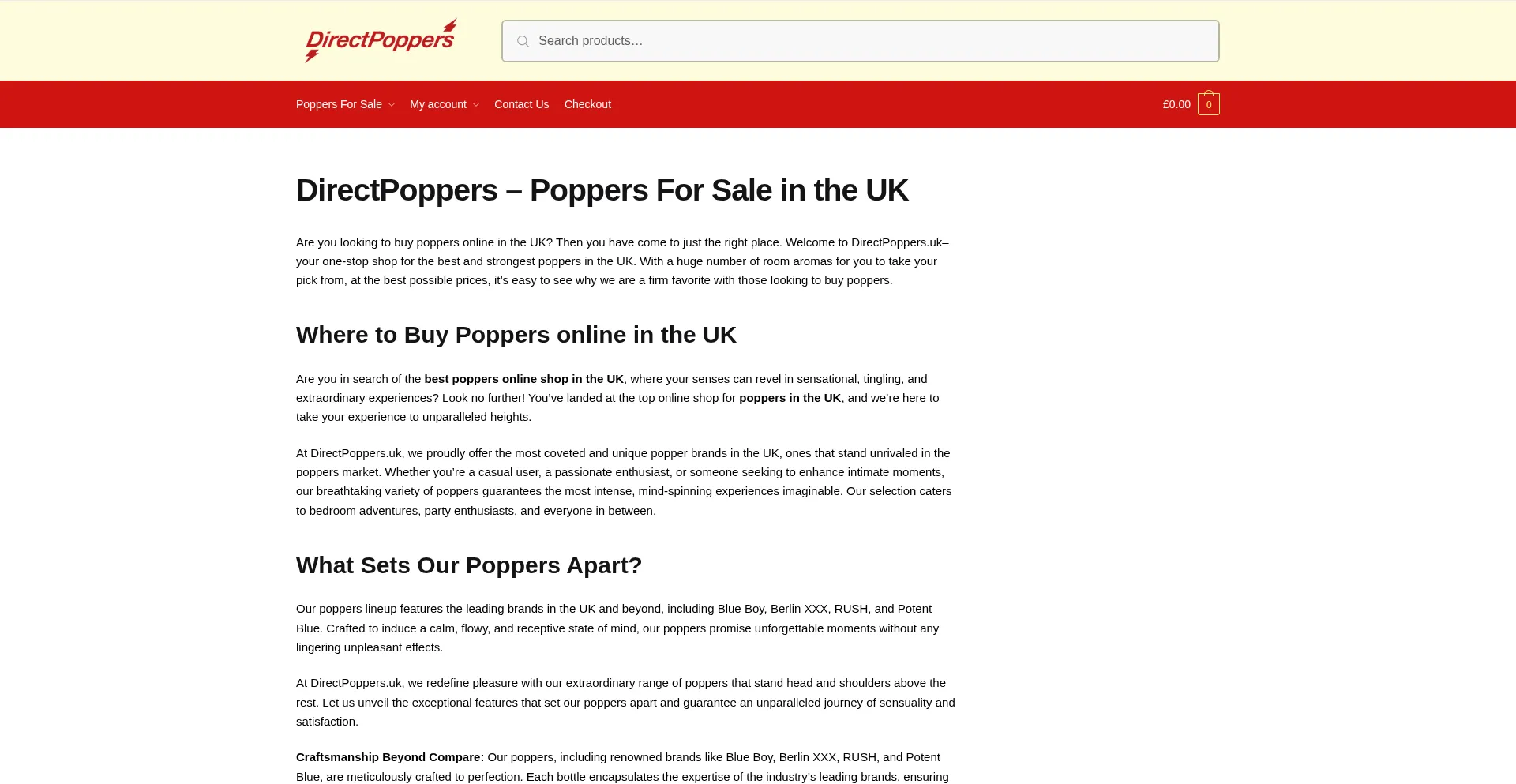 Directpoppers.co.uk Screenshot