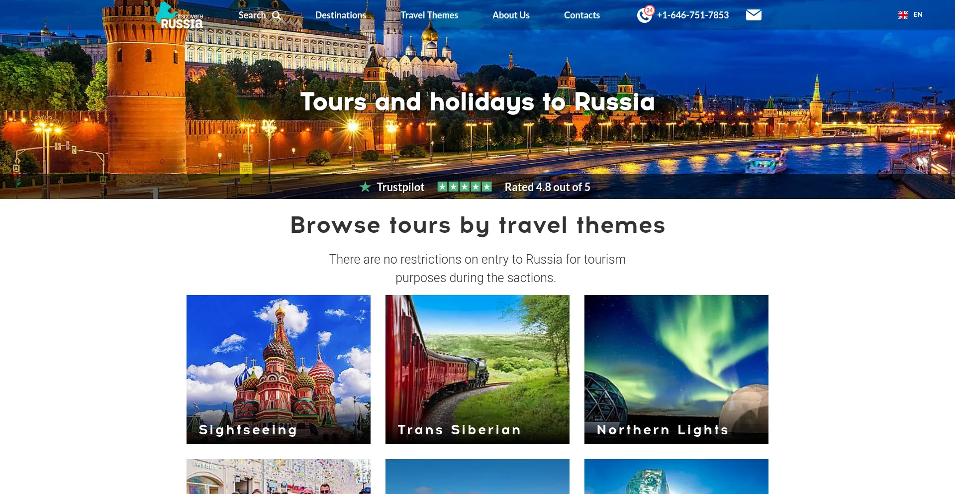 Website screenshot of Discoveryrussia.com