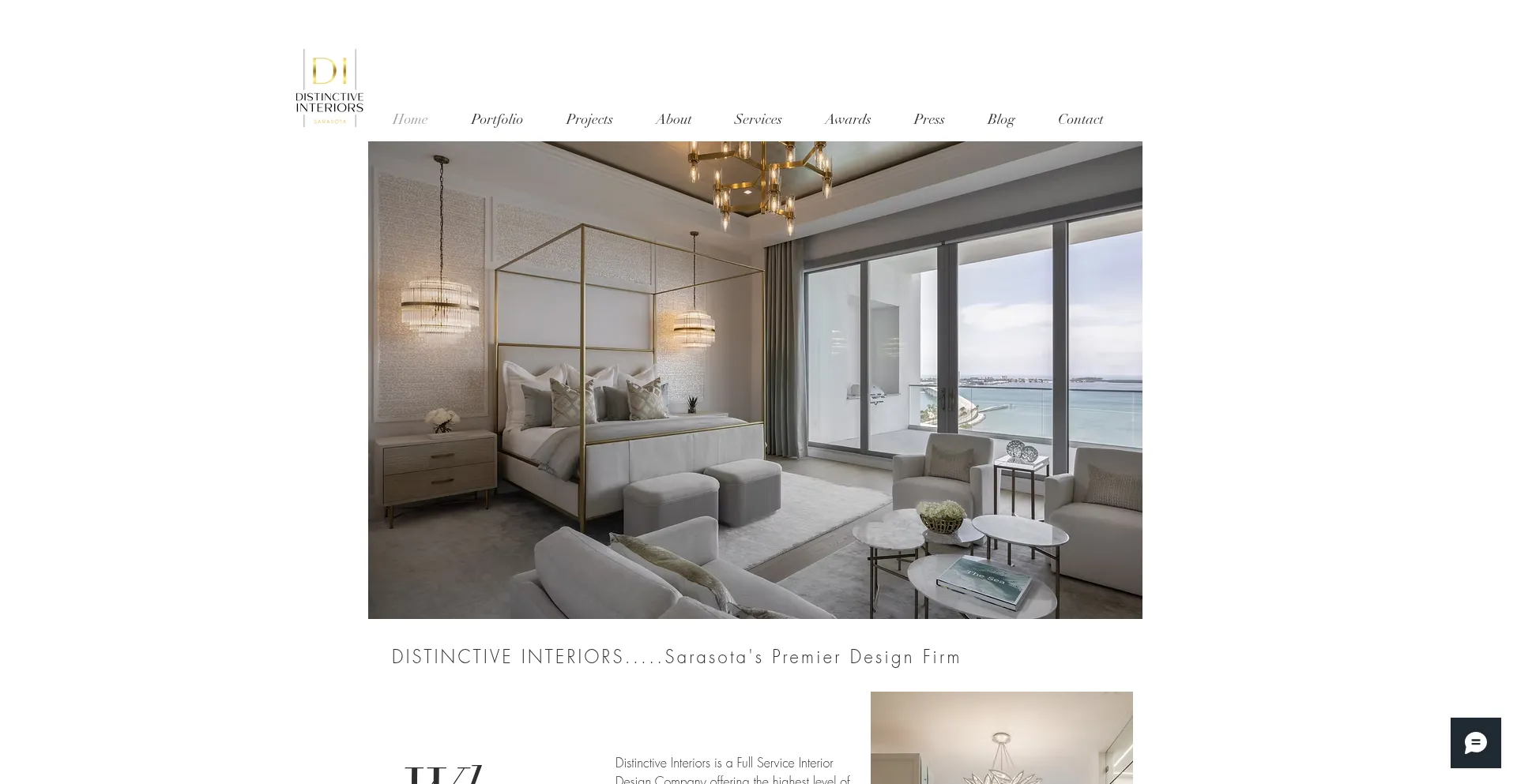 Website screenshot of Distinctiveinteriorsdesign.com