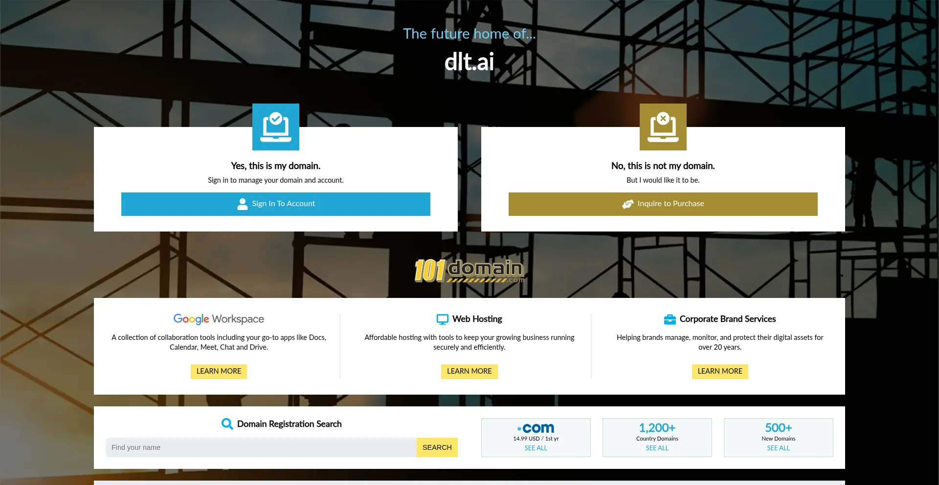Website screenshot of Dlt.ai
