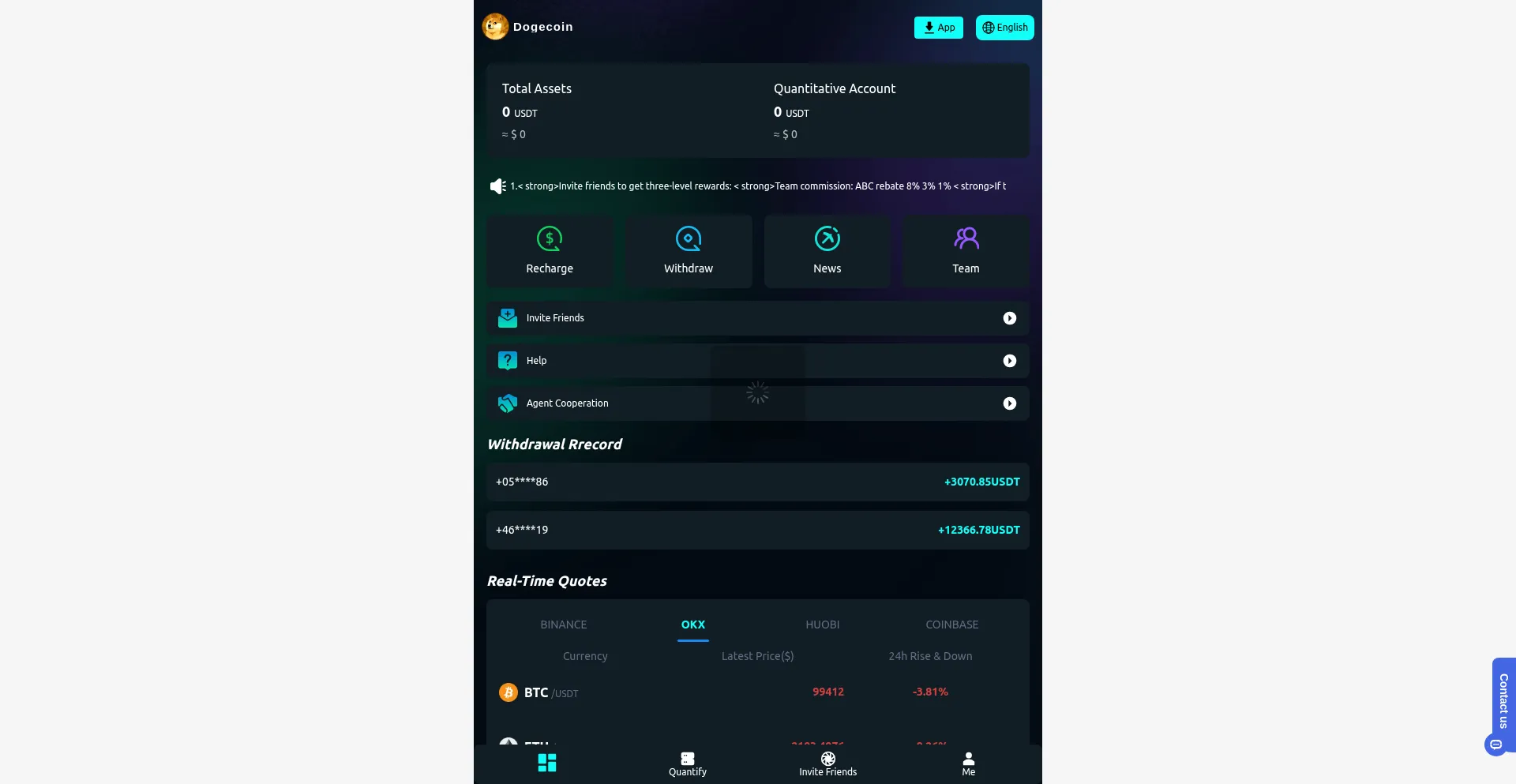 Website screenshot of Dogecoin-usd.vip
