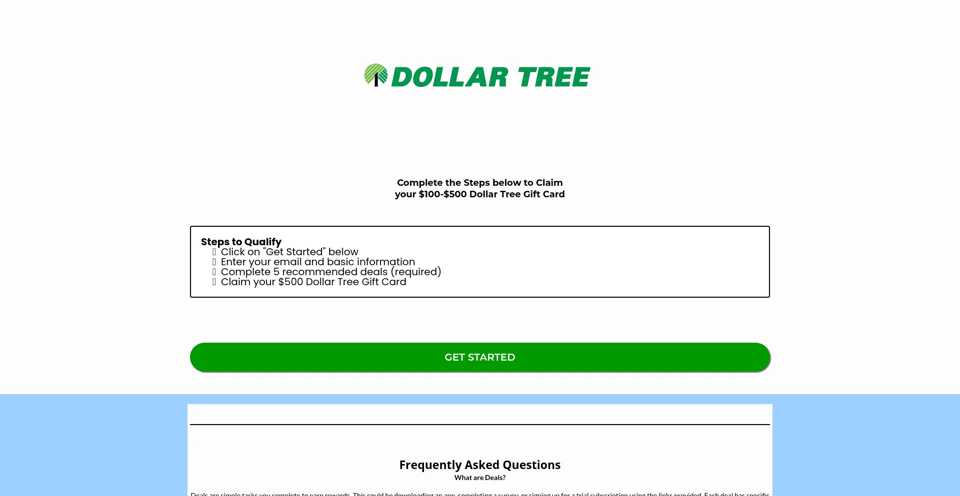 Website screenshot of Dollargifted.com