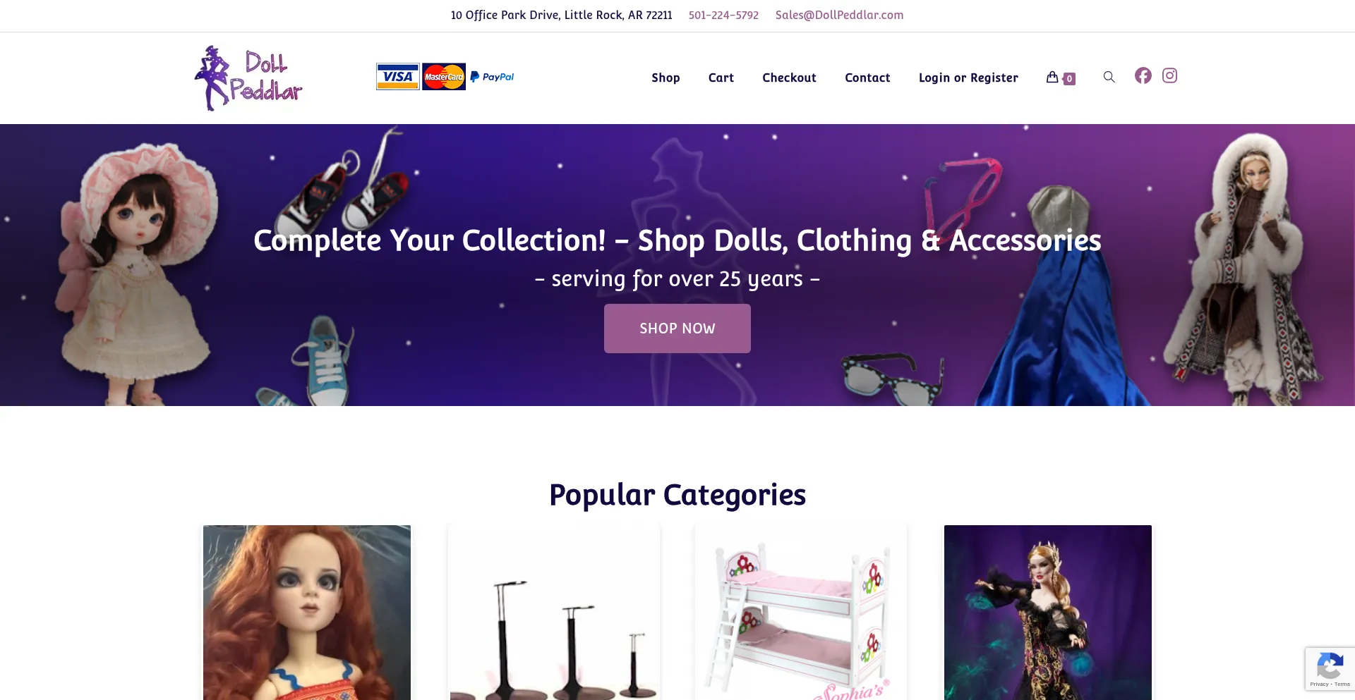 Website screenshot of Dollpeddlar.com