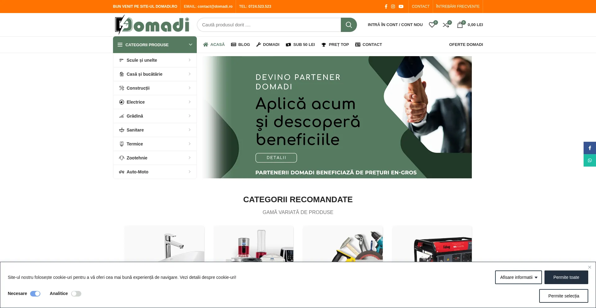 Website screenshot of Domadi.ro