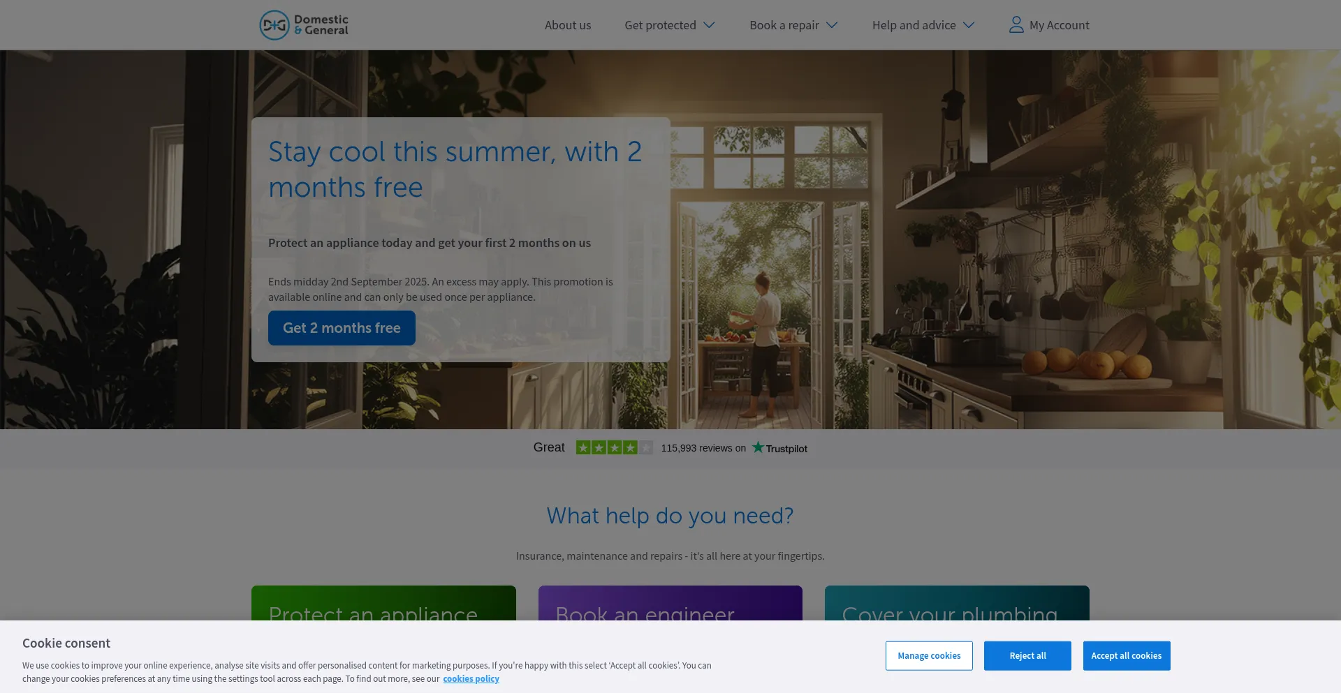 Website screenshot of Domesticandgeneral.com