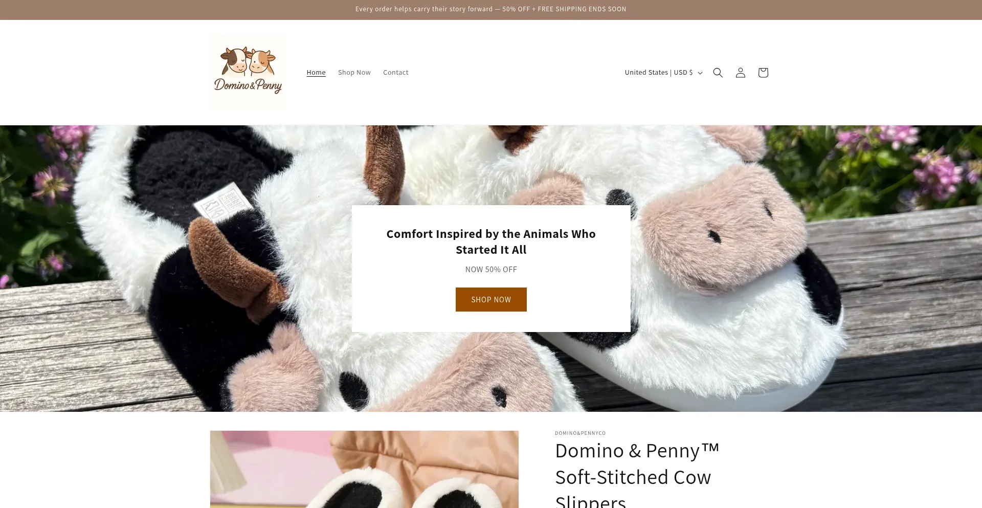 Website screenshot of Dominoandpenny.com