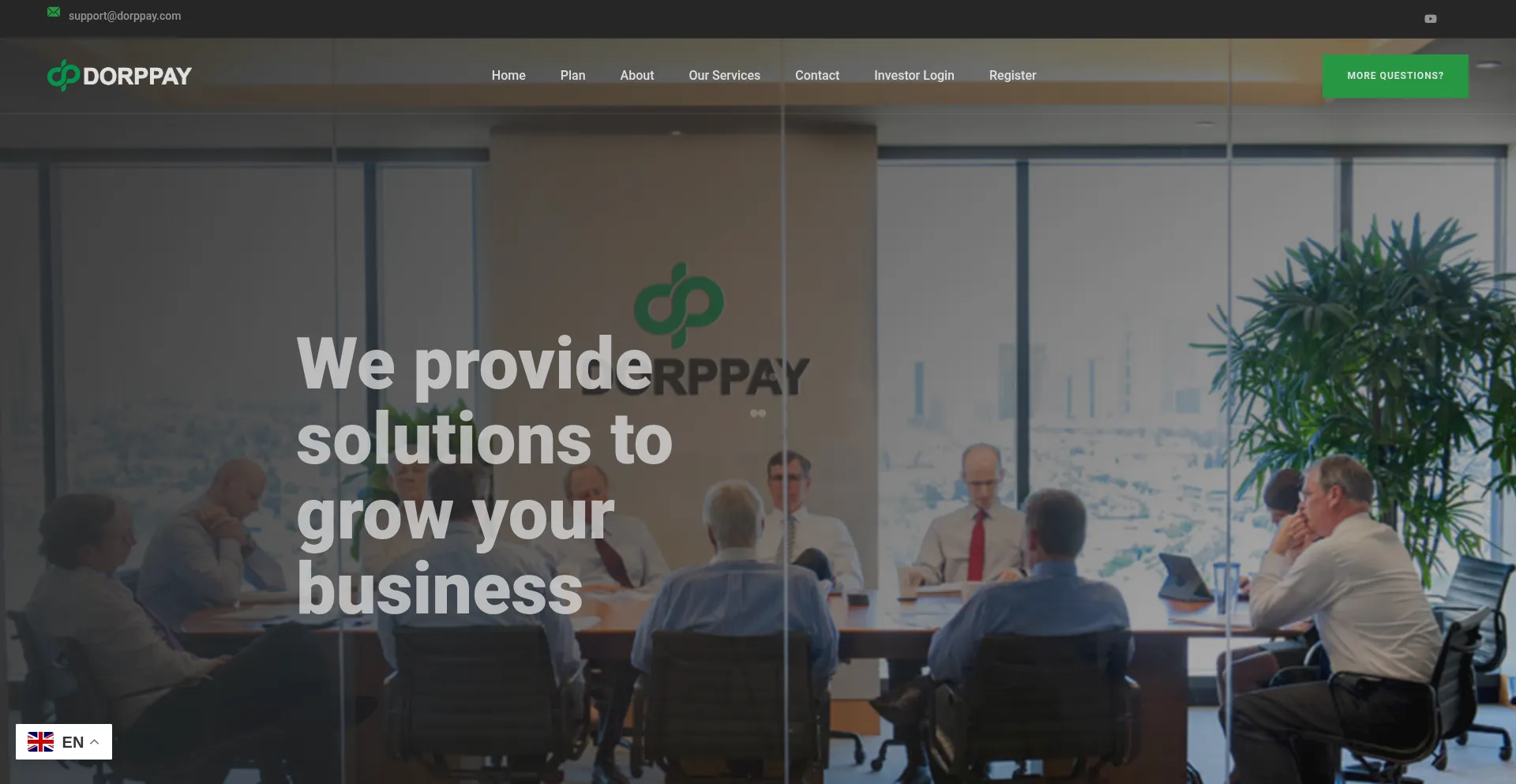 Website screenshot of Dorppay.com