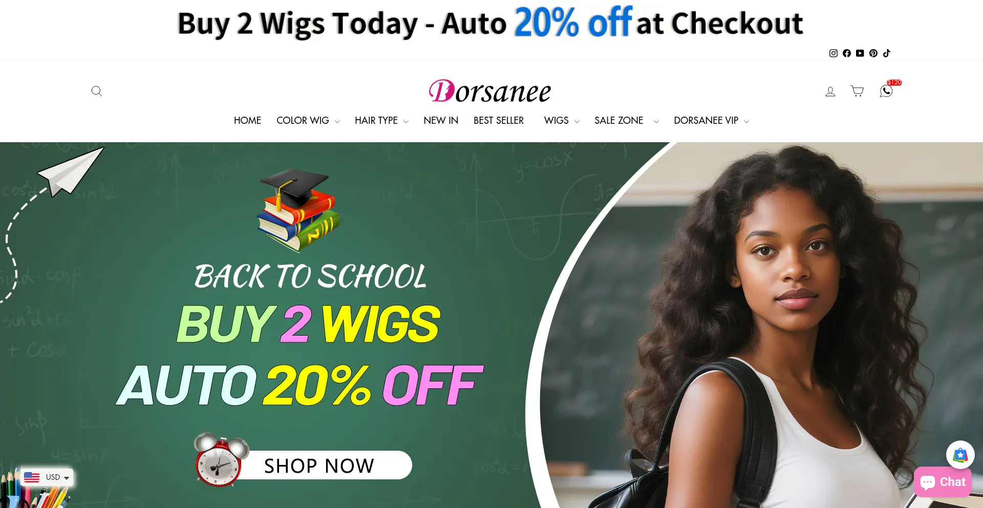 Website screenshot of Dorsaneehair.com