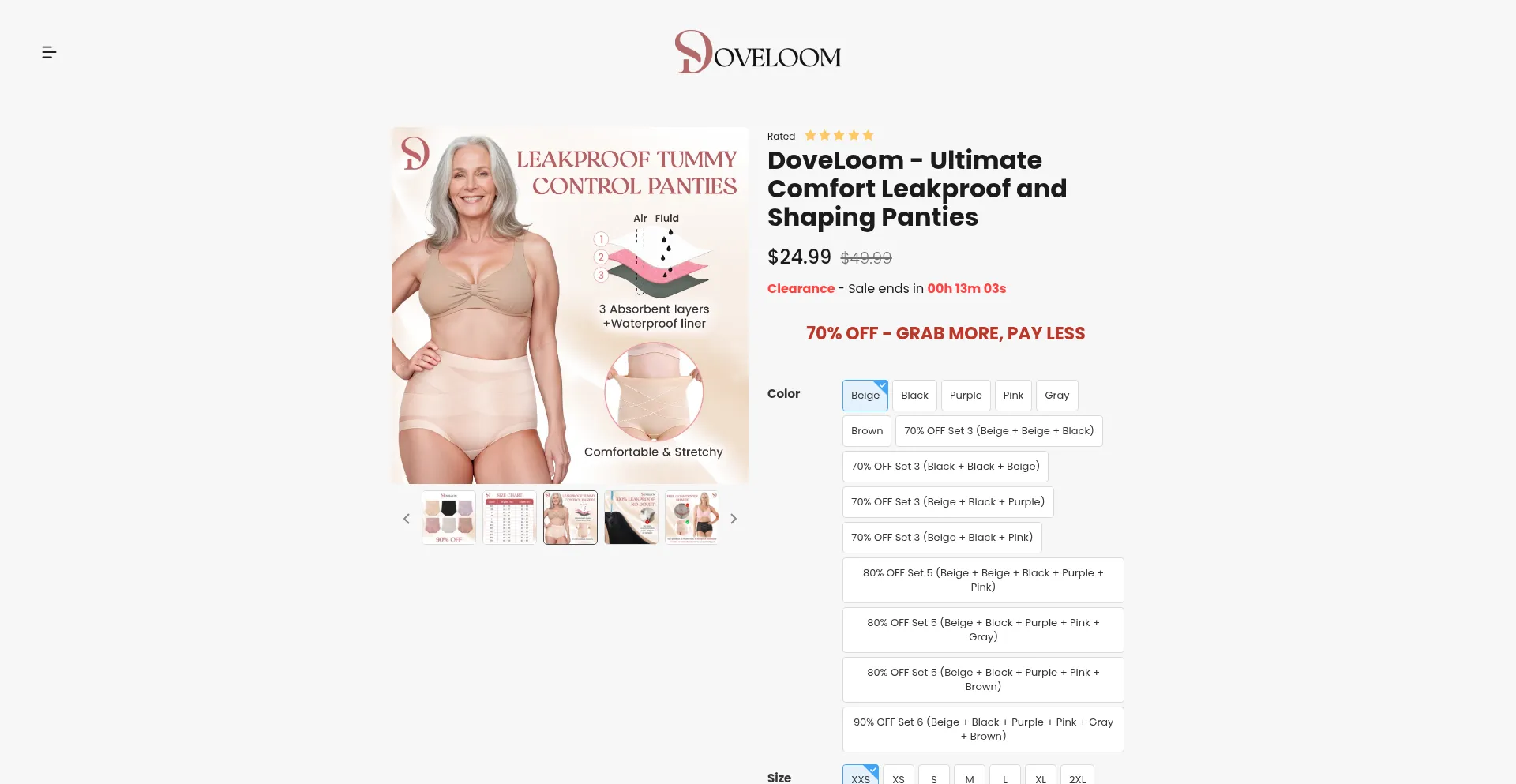 Website screenshot of Doveloom.com