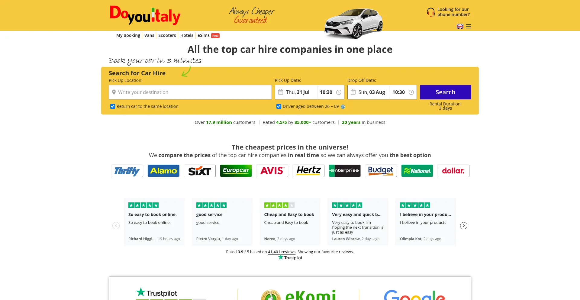 Website screenshot of Doyouitaly.com