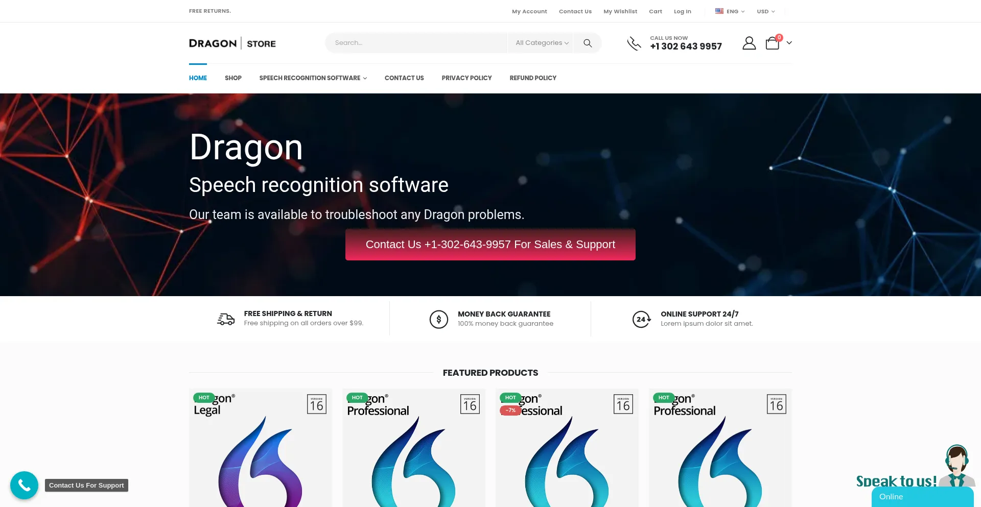 Website screenshot of Dragonprostore.us