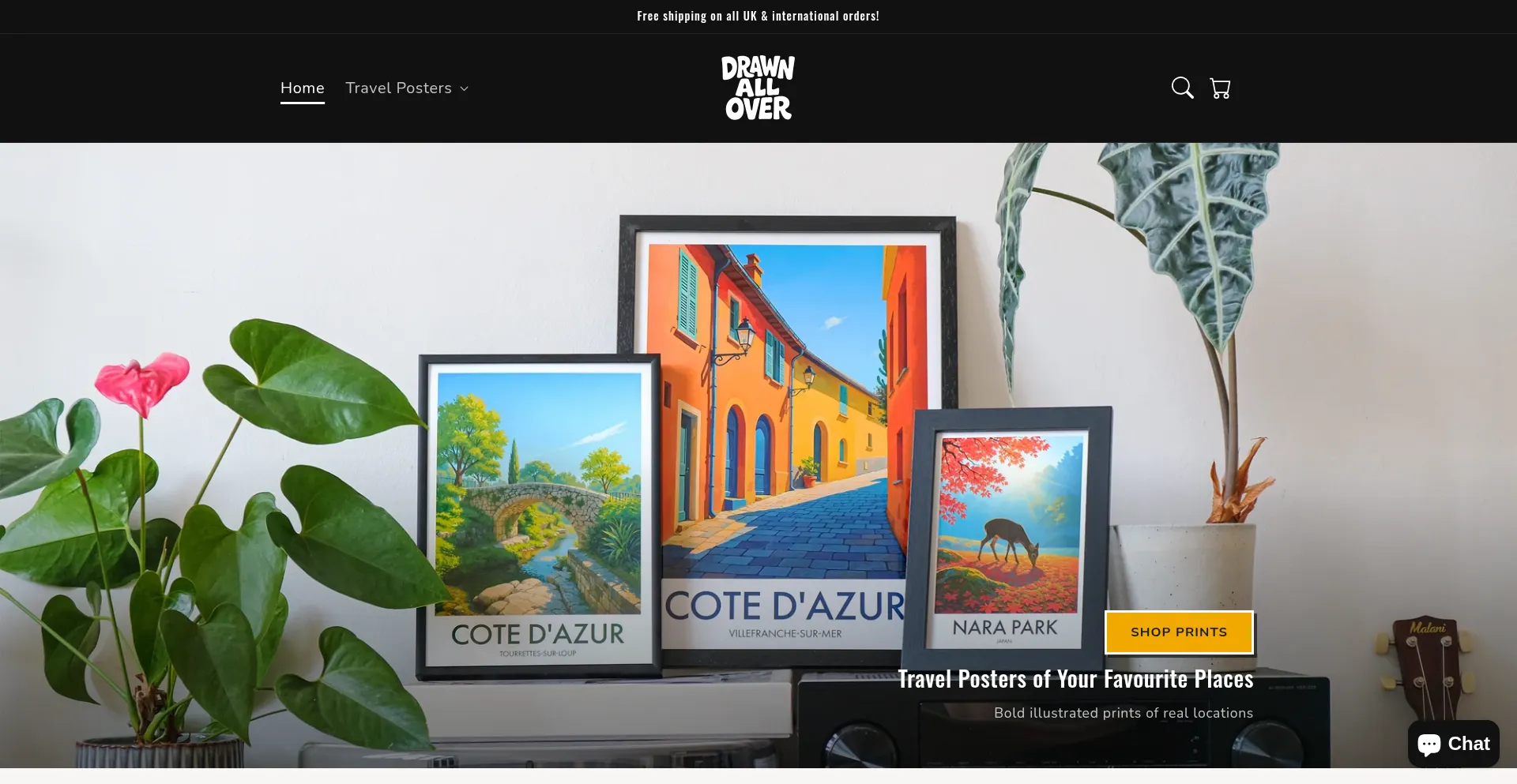 Website screenshot of Drawnallover.com
