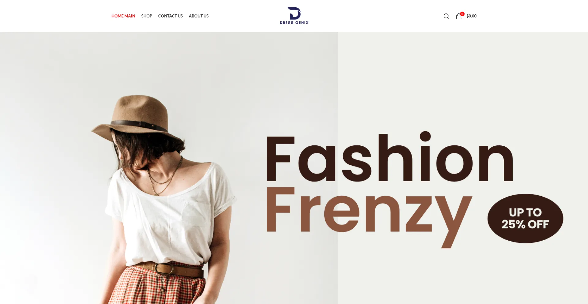 Website screenshot of Dressgenix.shop