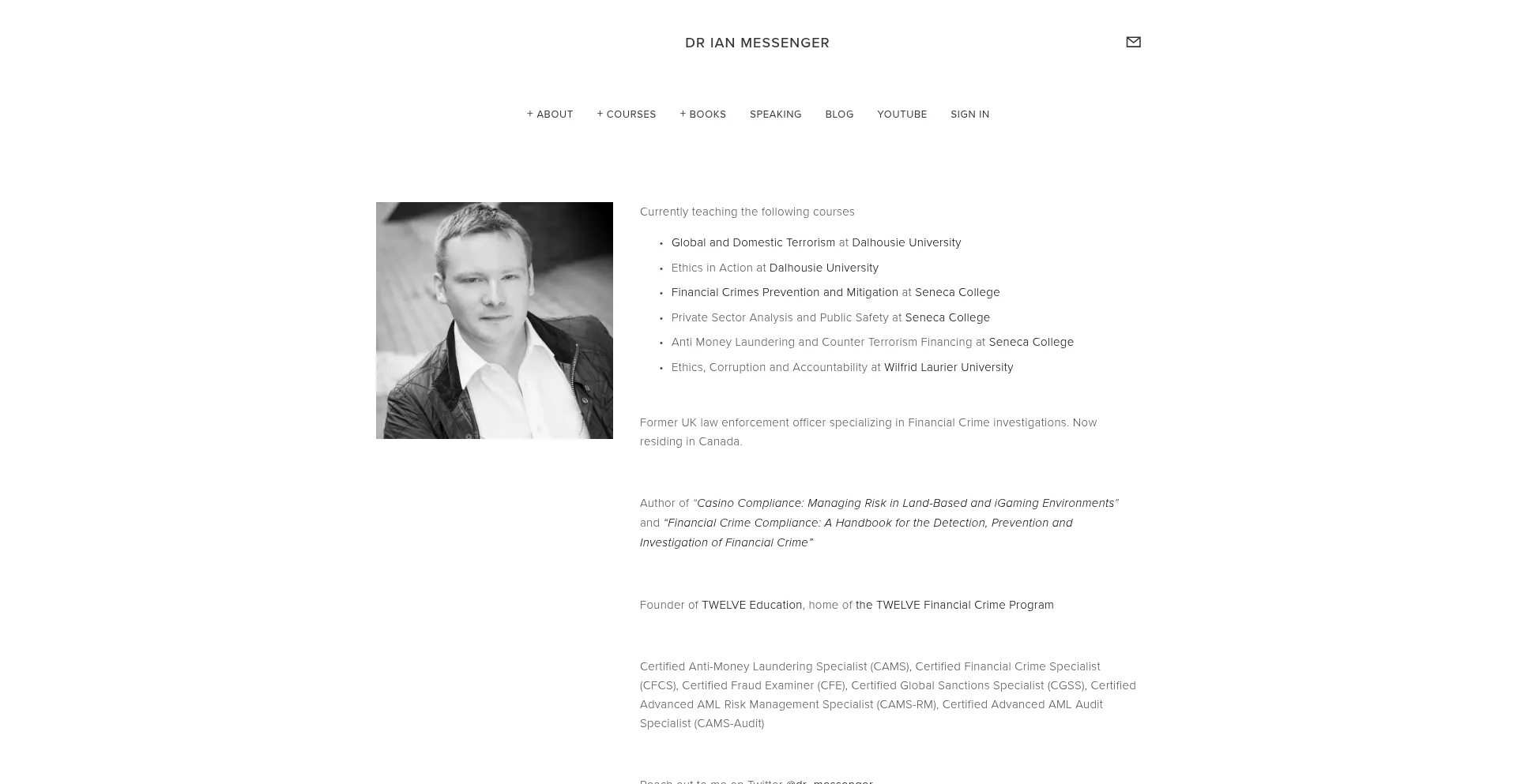 Website screenshot of Drianmessenger.com